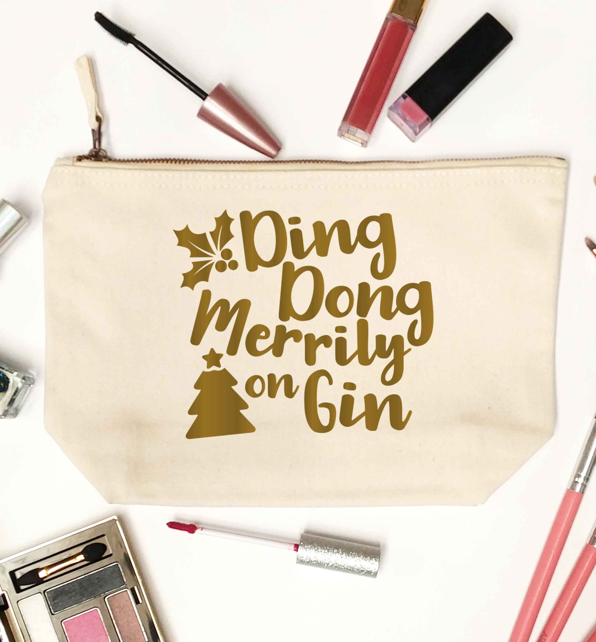 Ding dong merrily on gin natural makeup bag