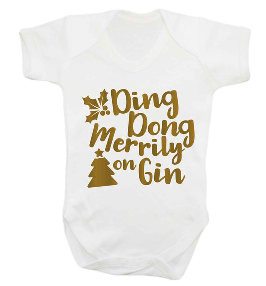 Ding dong merrily on gin Baby Vest white 18-24 months