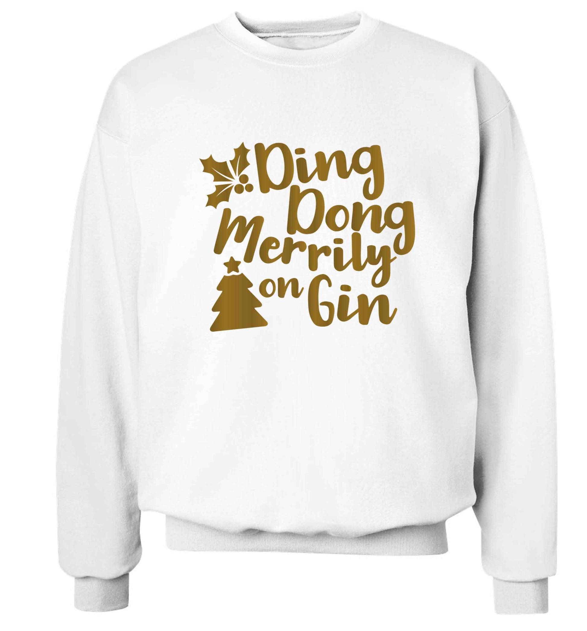 Ding dong merrily on gin Adult's unisex white Sweater 2XL