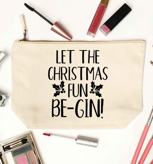 Let the christmas fun be-gin natural makeup bag