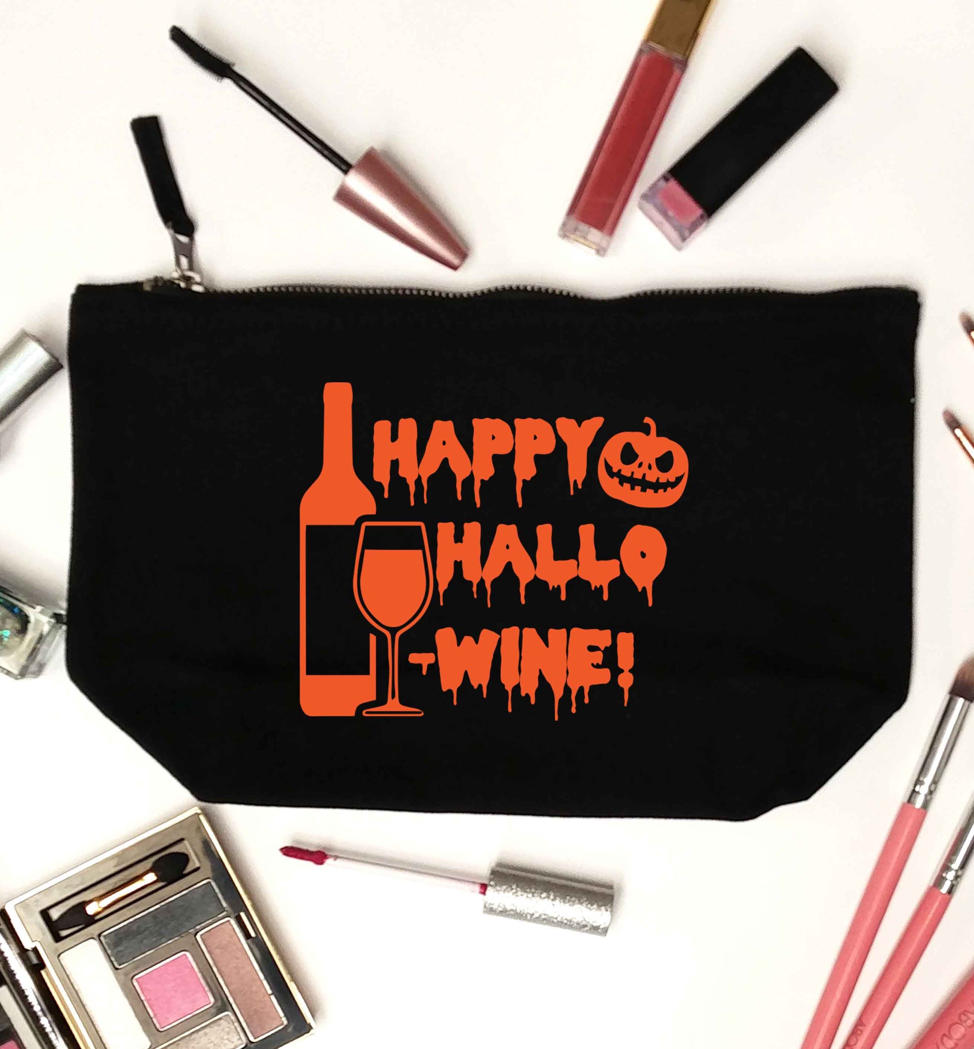 Happy hallow-wine black makeup bag