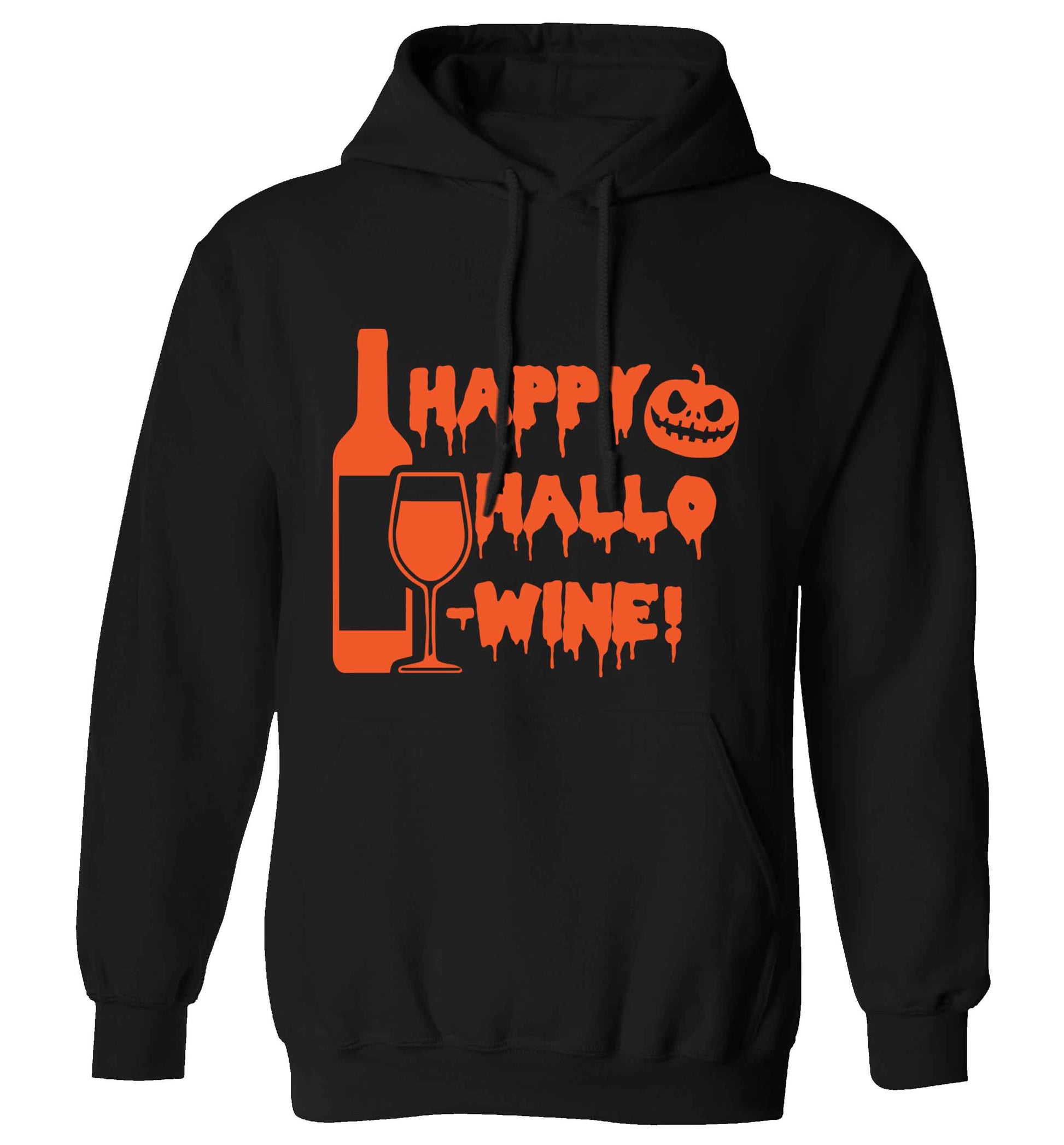 Happy hallow-wine adults unisex black hoodie 2XL