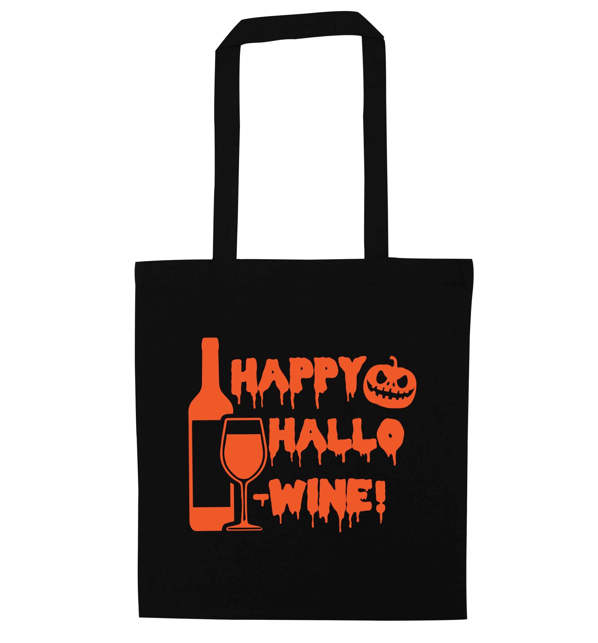 Happy hallow-wine black tote bag