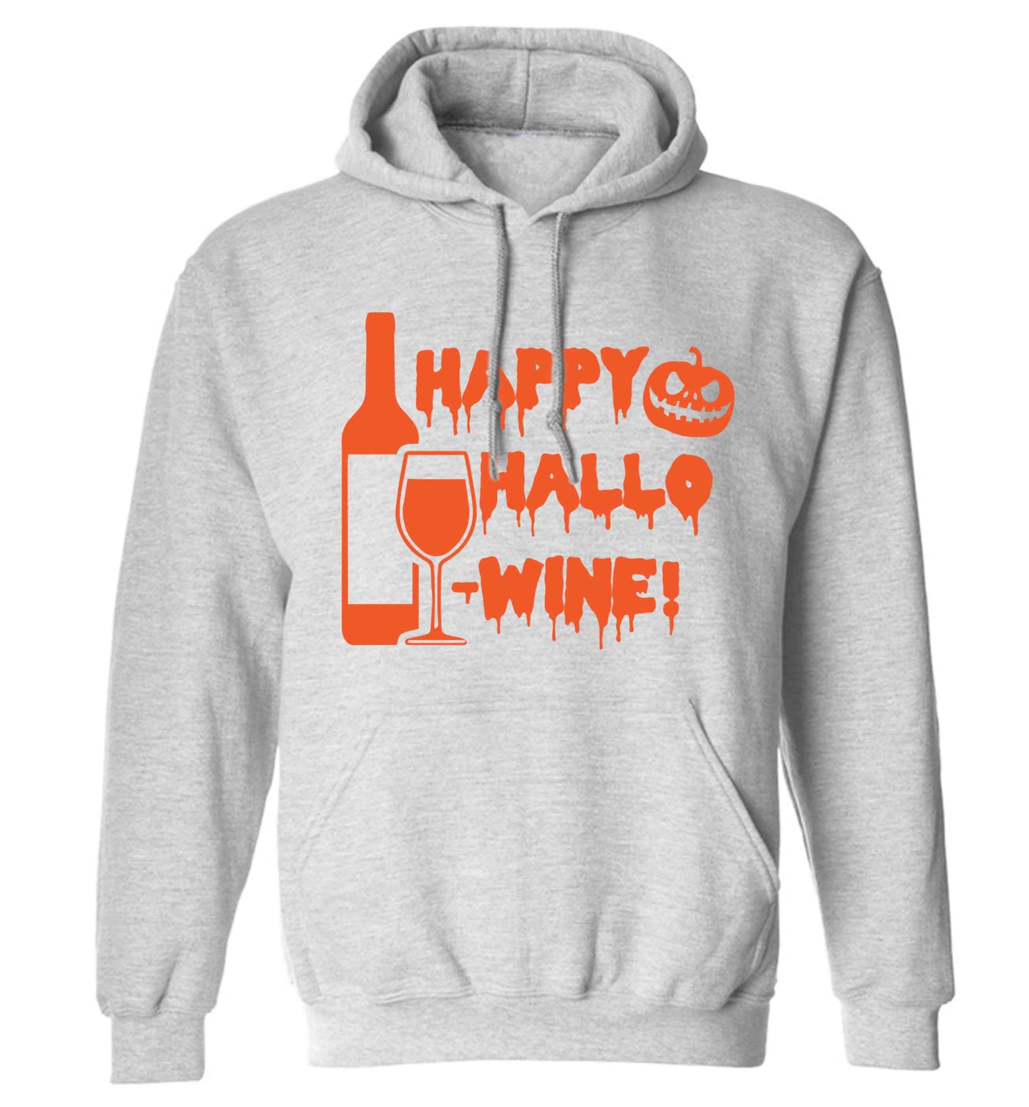Happy hallow-wine adults unisex grey hoodie 2XL