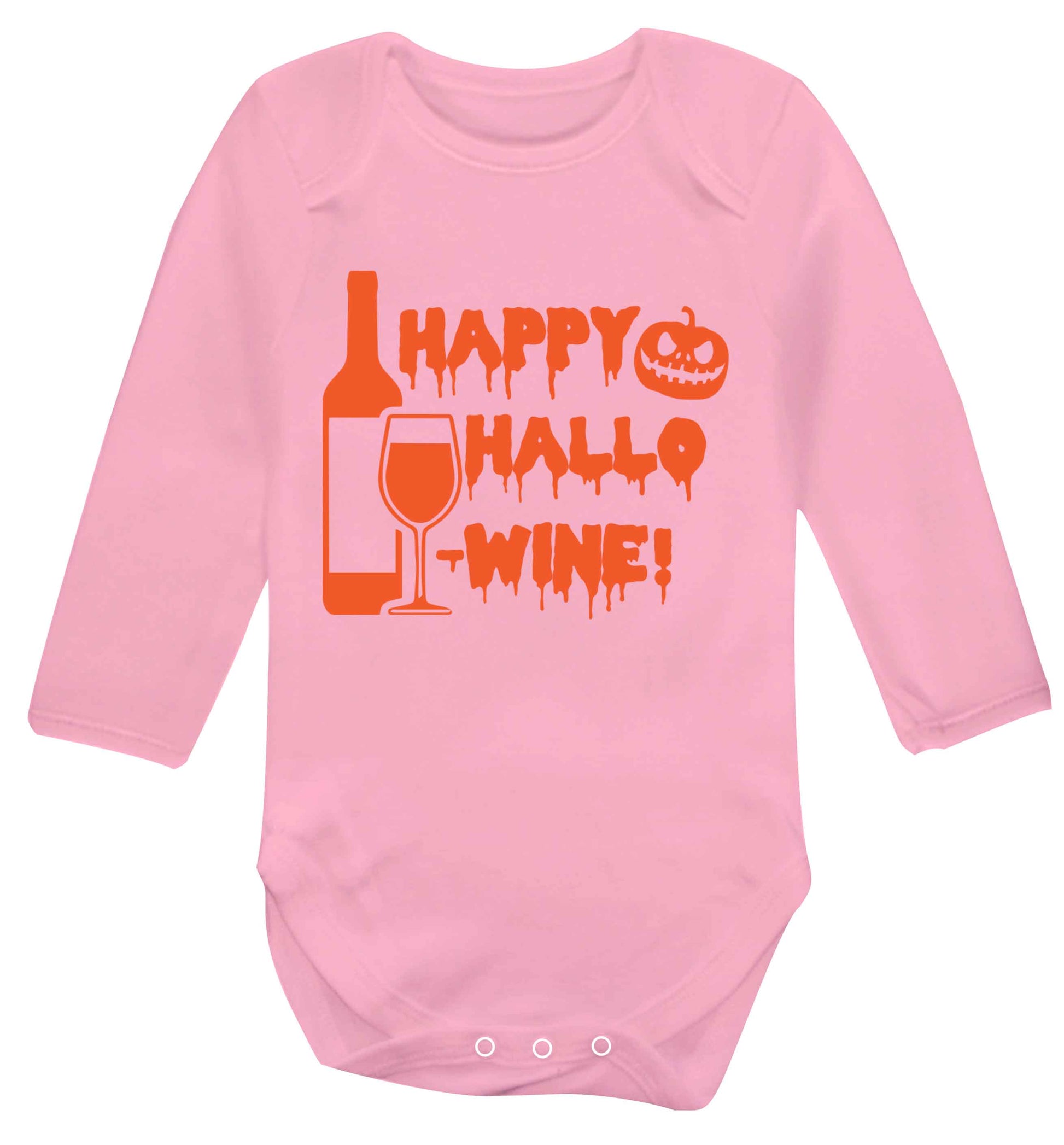 Happy hallow-wine Baby Vest long sleeved pale pink 6-12 months