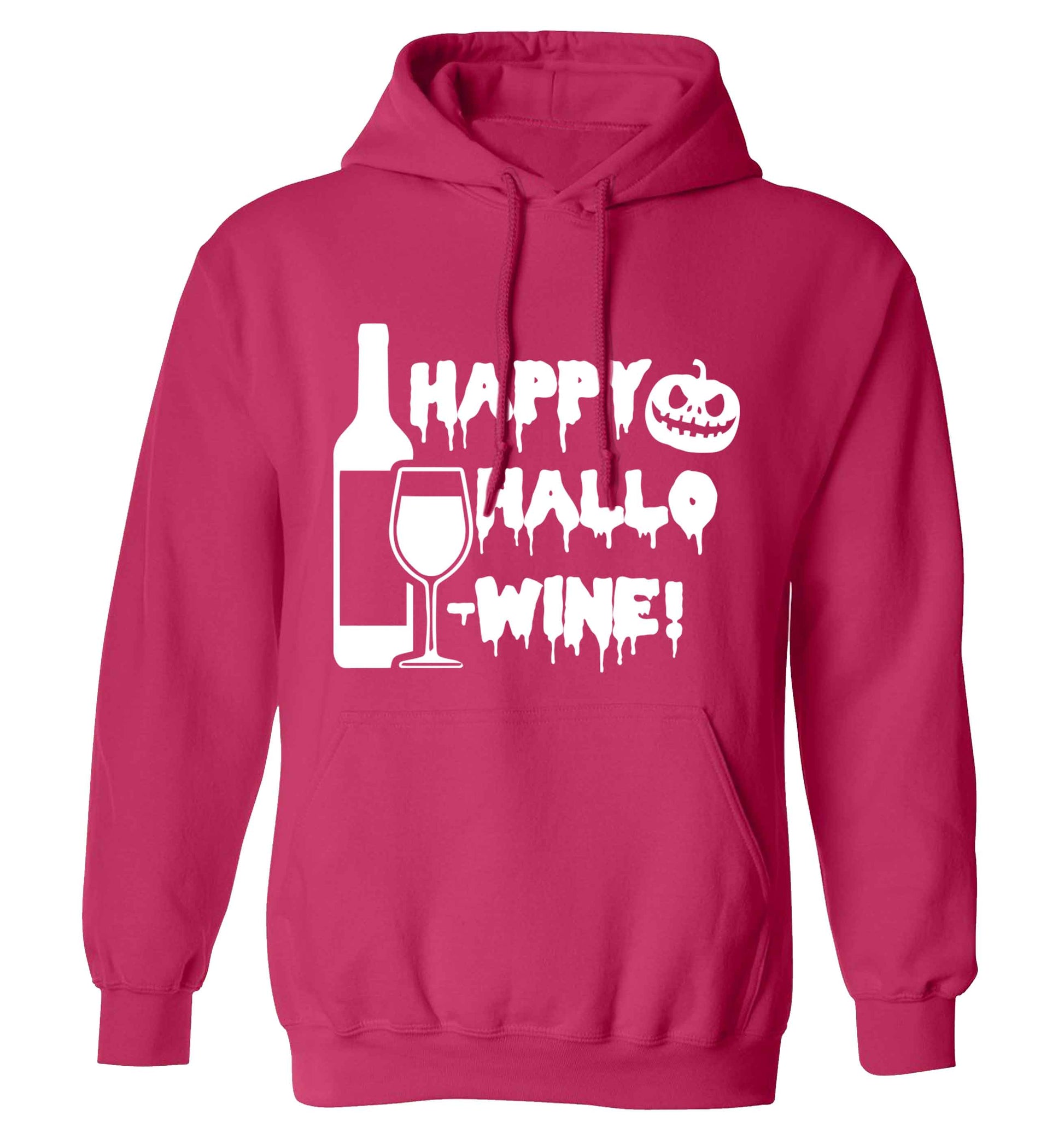 Happy hallow-wine adults unisex pink hoodie 2XL