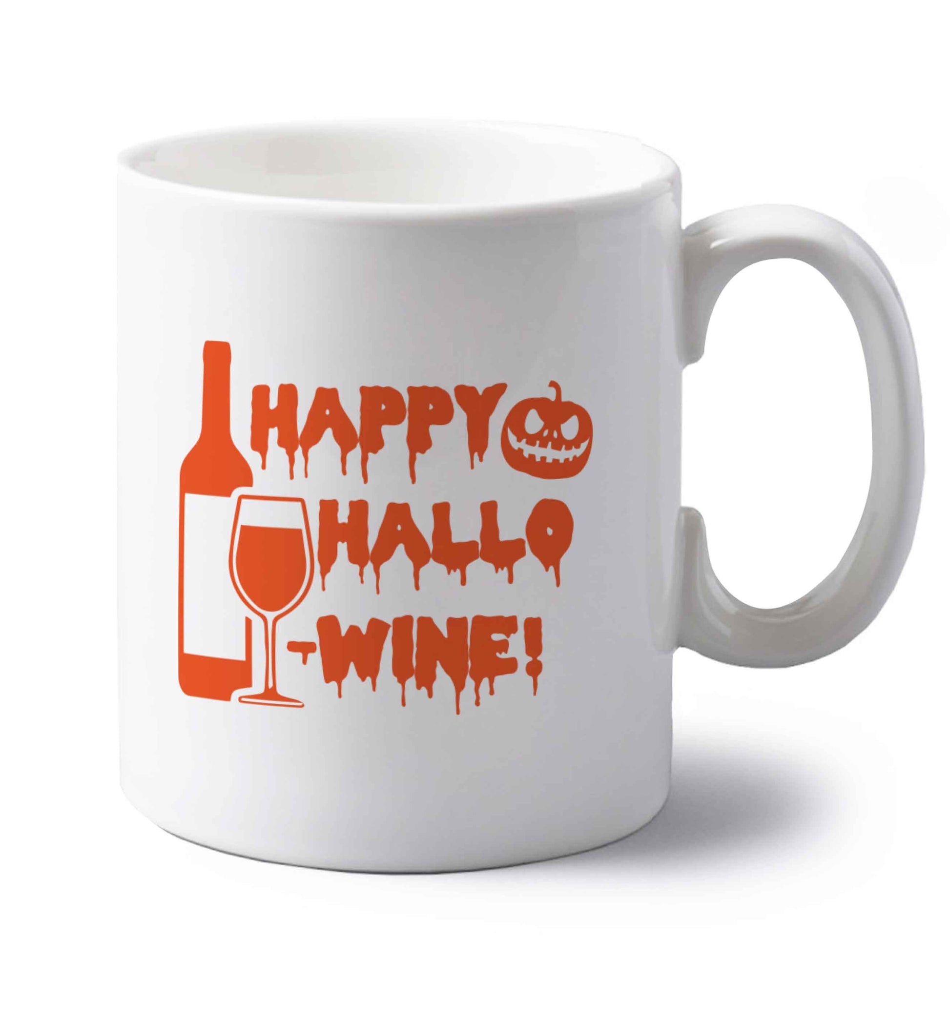 Happy hallow-wine left handed white ceramic mug 