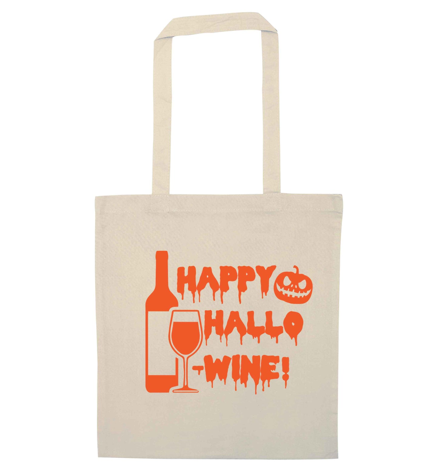 Happy hallow-wine natural tote bag