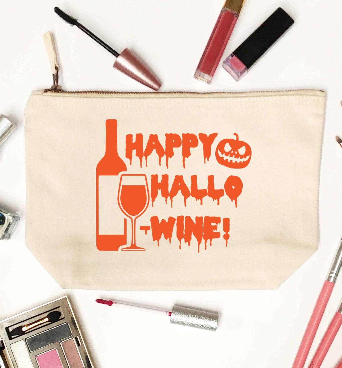 Happy hallow-wine natural makeup bag