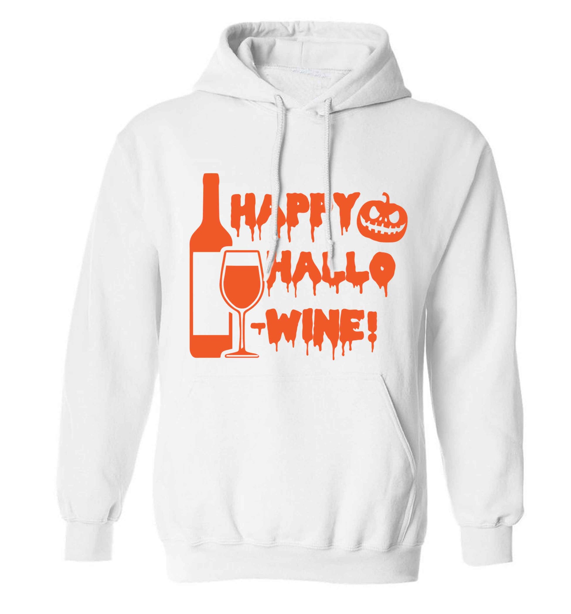 Happy hallow-wine adults unisex white hoodie 2XL
