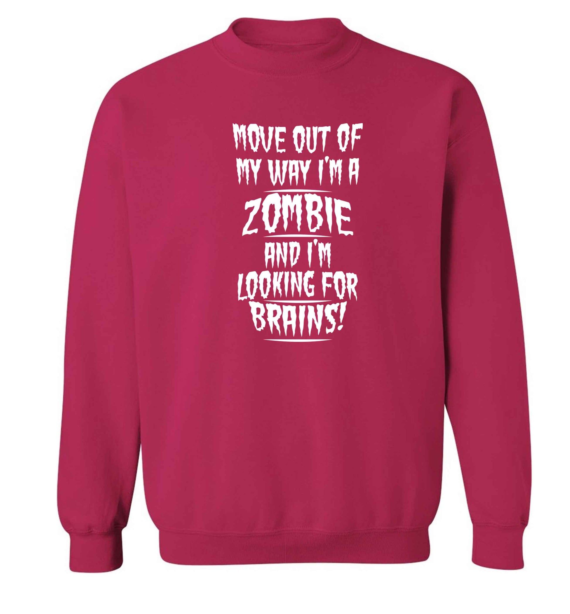 I'm a zombie and I'm looking for brains! Adult's unisex pink Sweater 2XL
