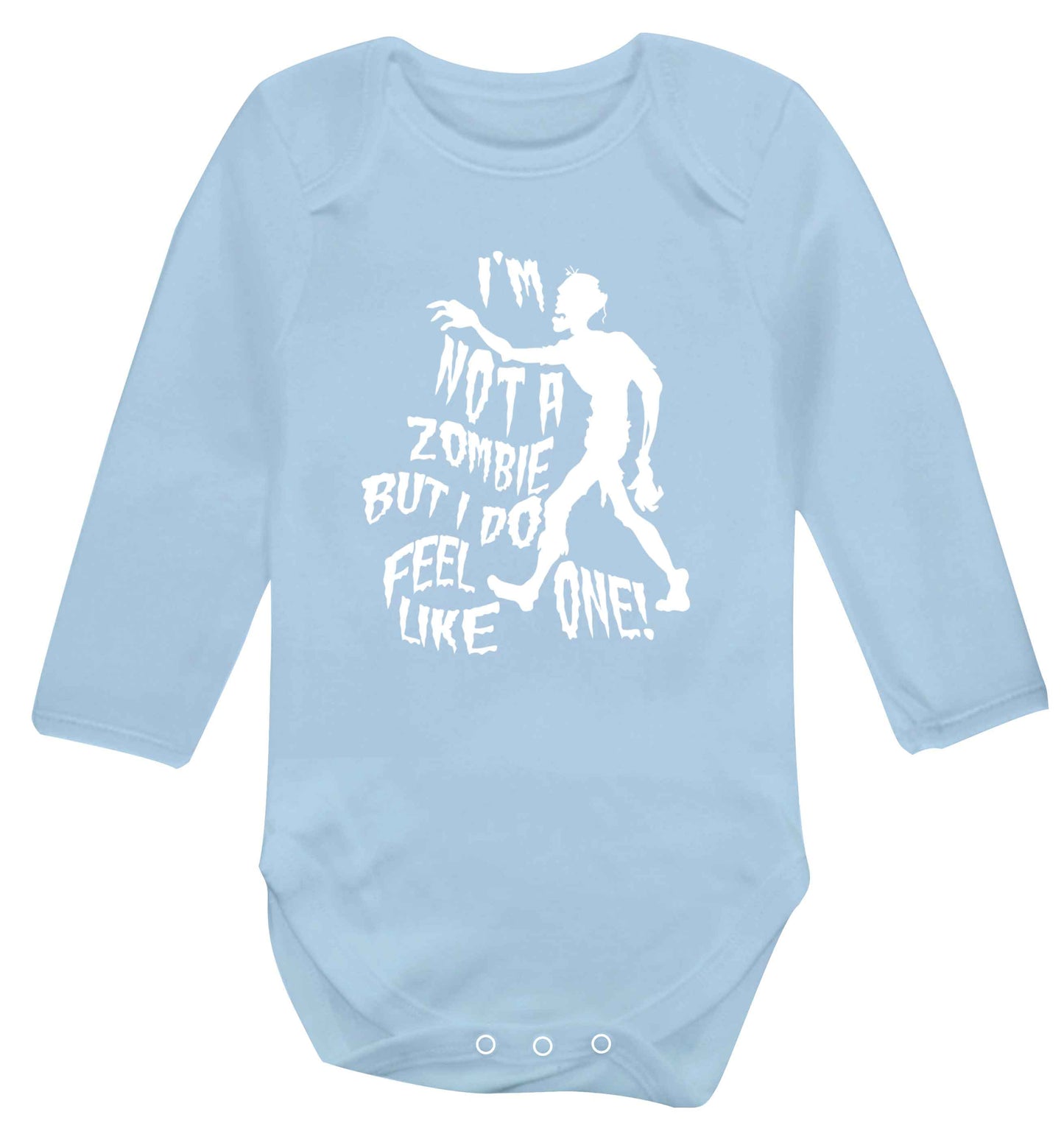I'm not a zombie but I do feel like one! Baby Vest long sleeved pale blue 6-12 months