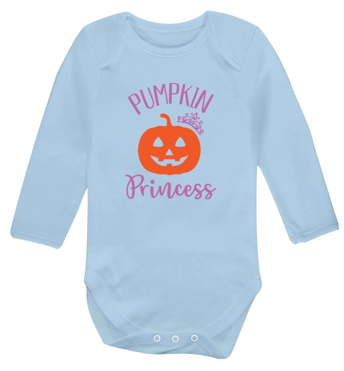 Happiness Pumpkin Spice baby vest long sleeved pale blue 6-12 months