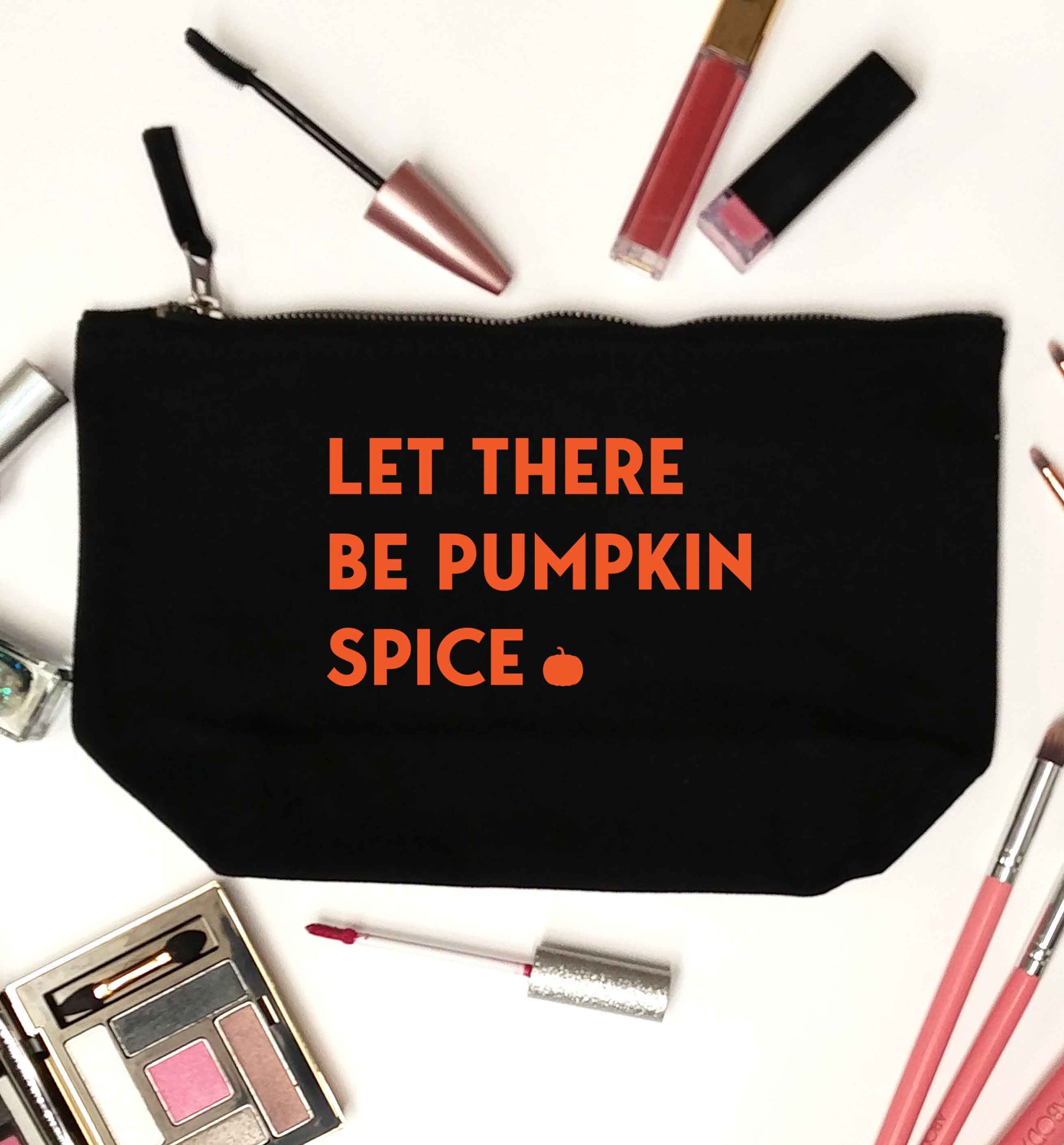 Let Be Pumpkin Spice black makeup bag