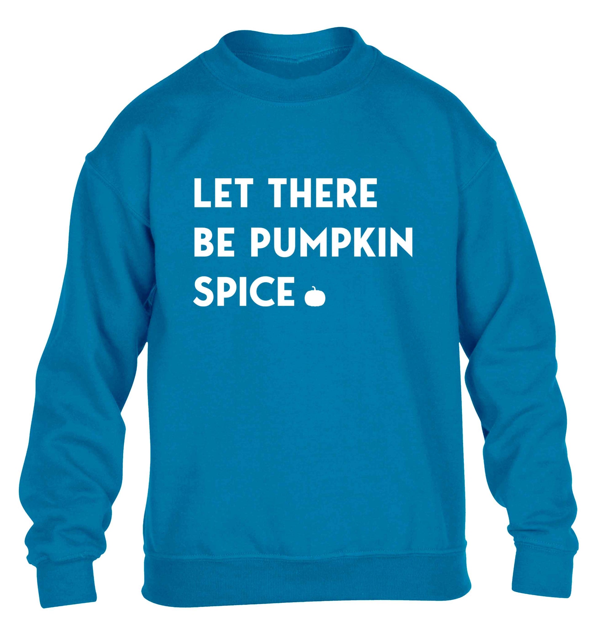 Let Be Pumpkin Spice children's blue sweater 12-13 Years