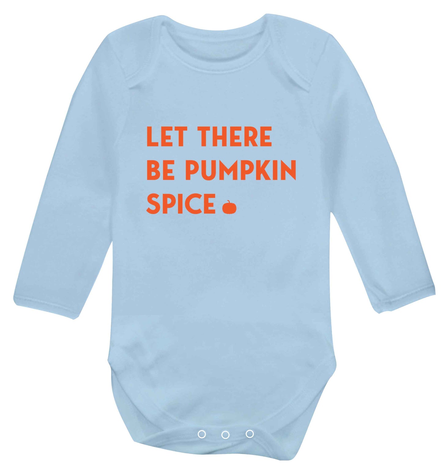 Let Be Pumpkin Spice baby vest long sleeved pale blue 6-12 months