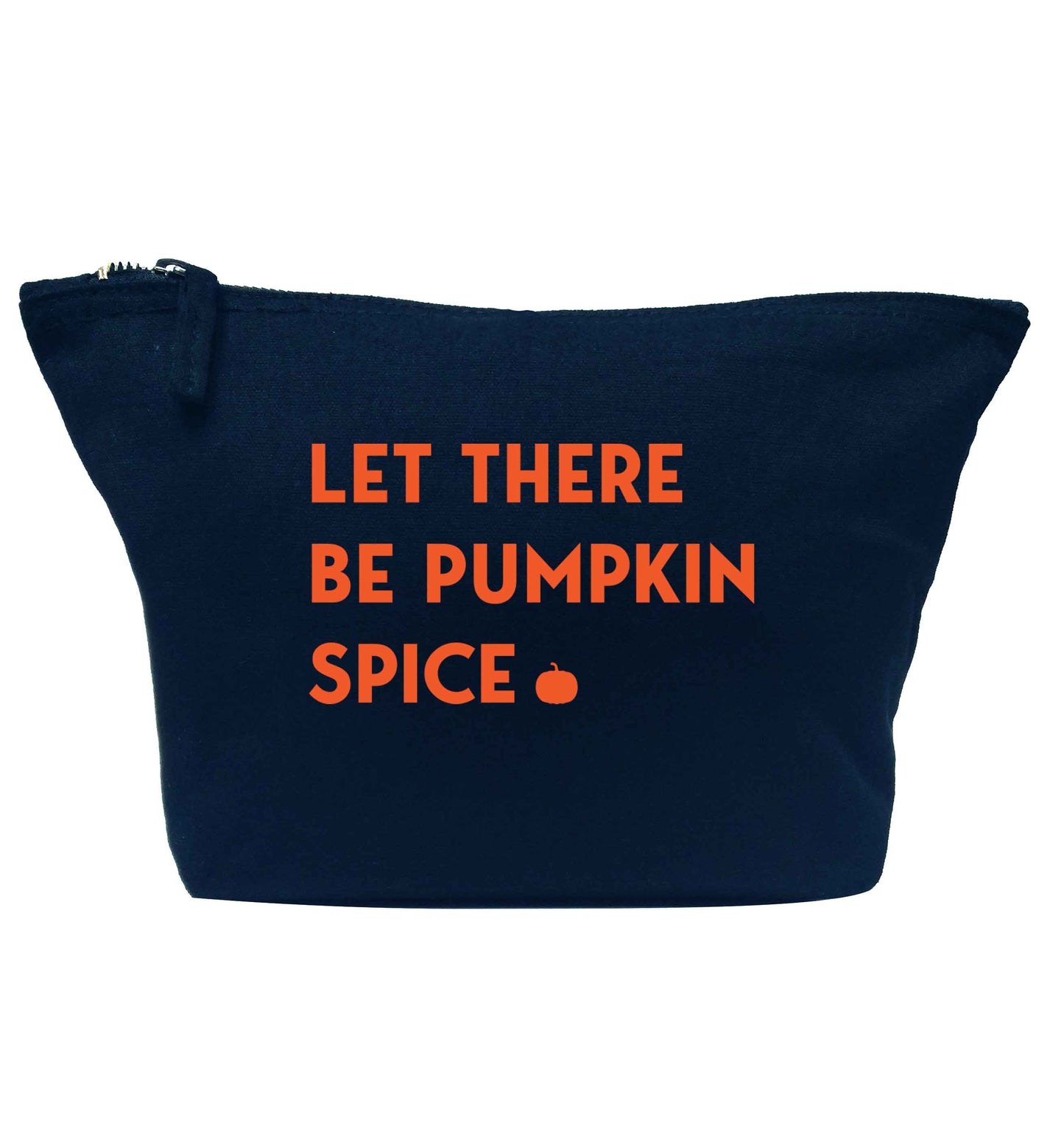 Let Be Pumpkin Spice navy makeup bag