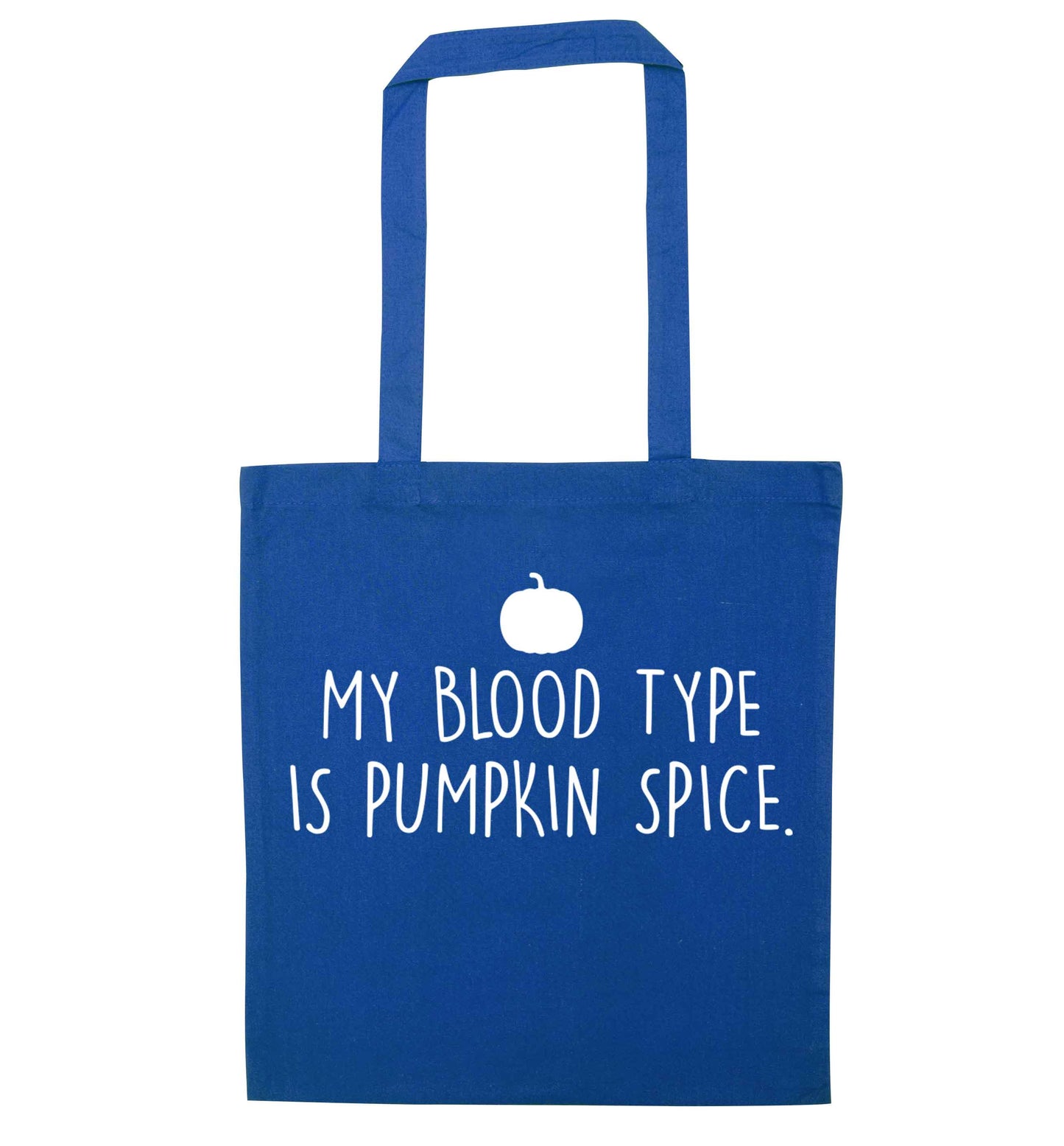 Let Be Pumpkin Spice blue tote bag