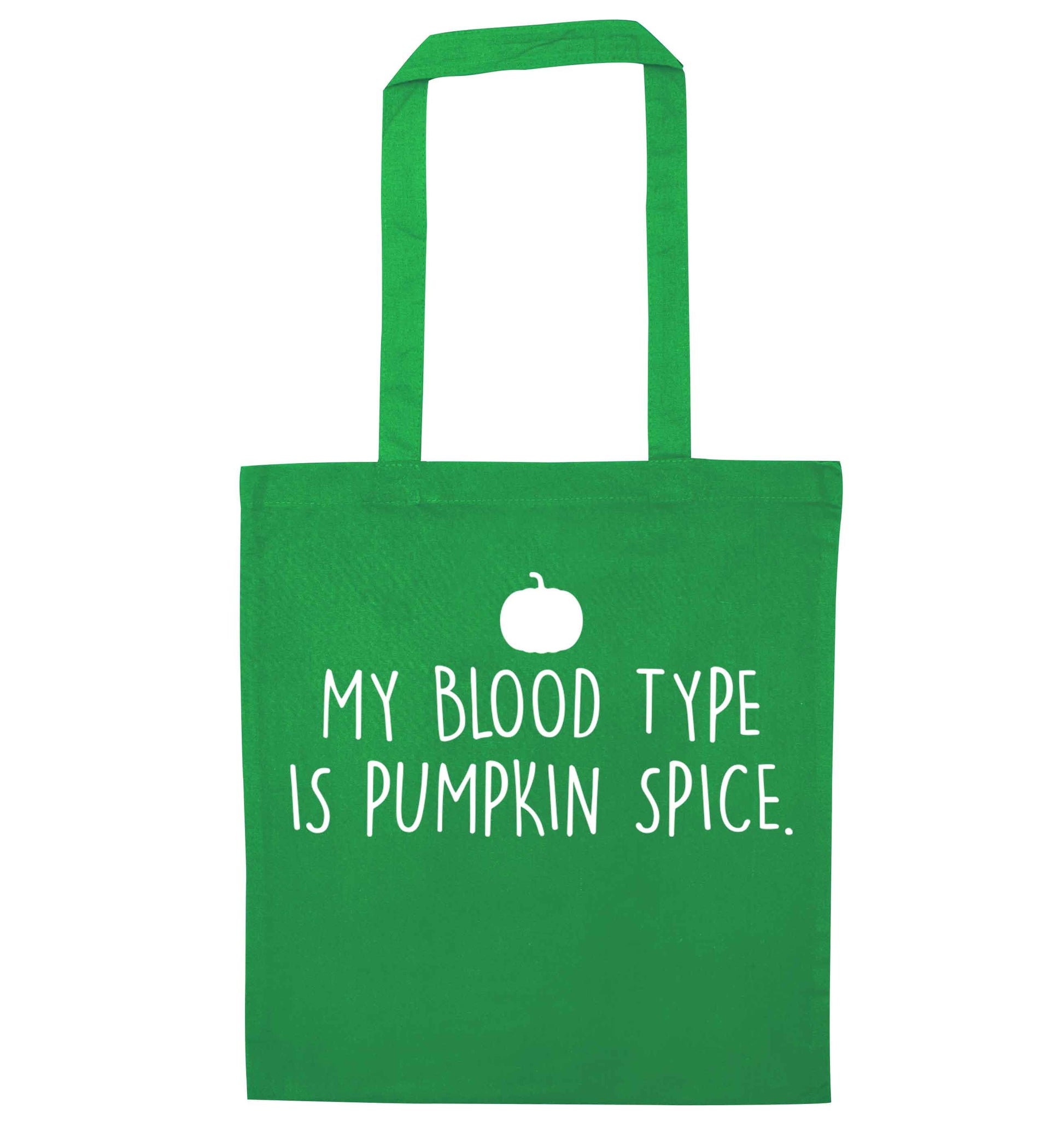 Let Be Pumpkin Spice green tote bag