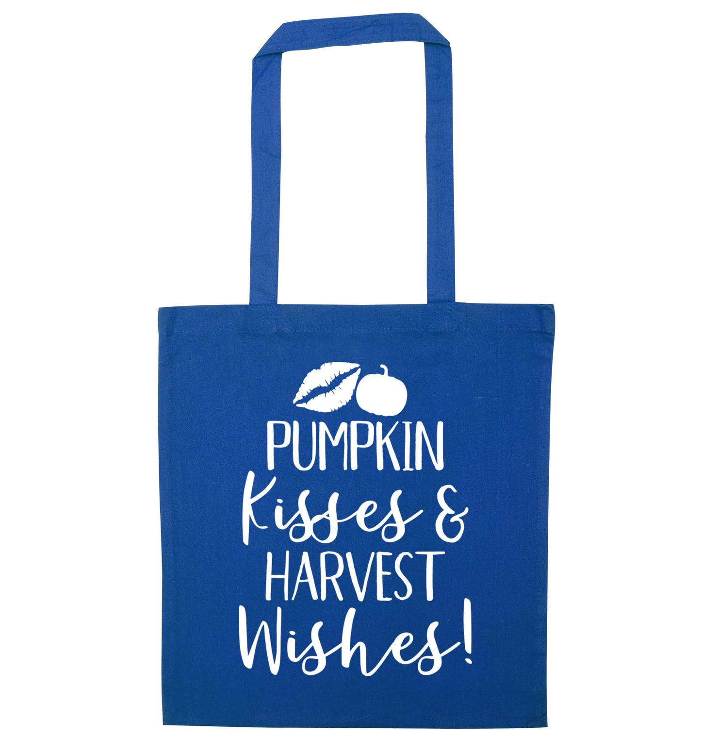 Pumpkin Kisses Harvest blue tote bag