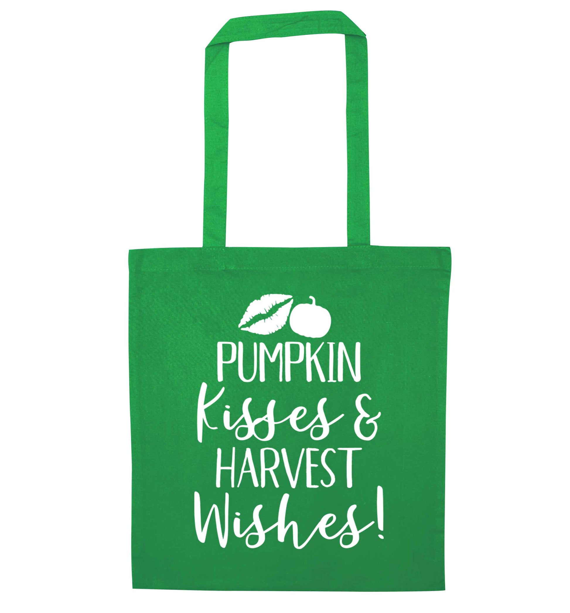 Pumpkin Kisses Harvest green tote bag