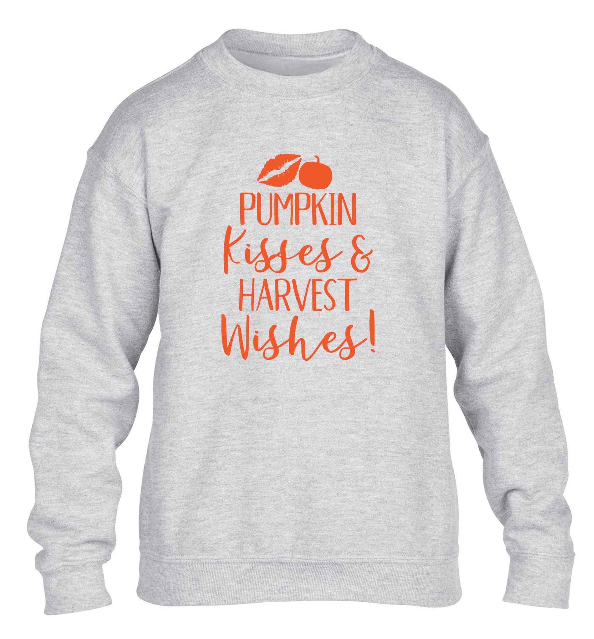 Pumpkin Kisses Harvest children's grey sweater 12-13 Years