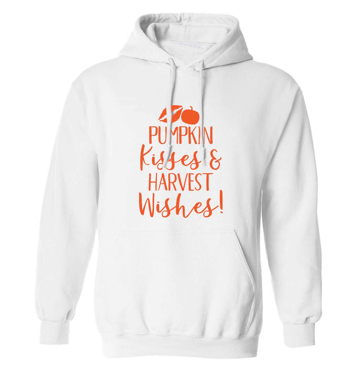 Pumpkin Kisses Harvest adults unisex white hoodie 2XL