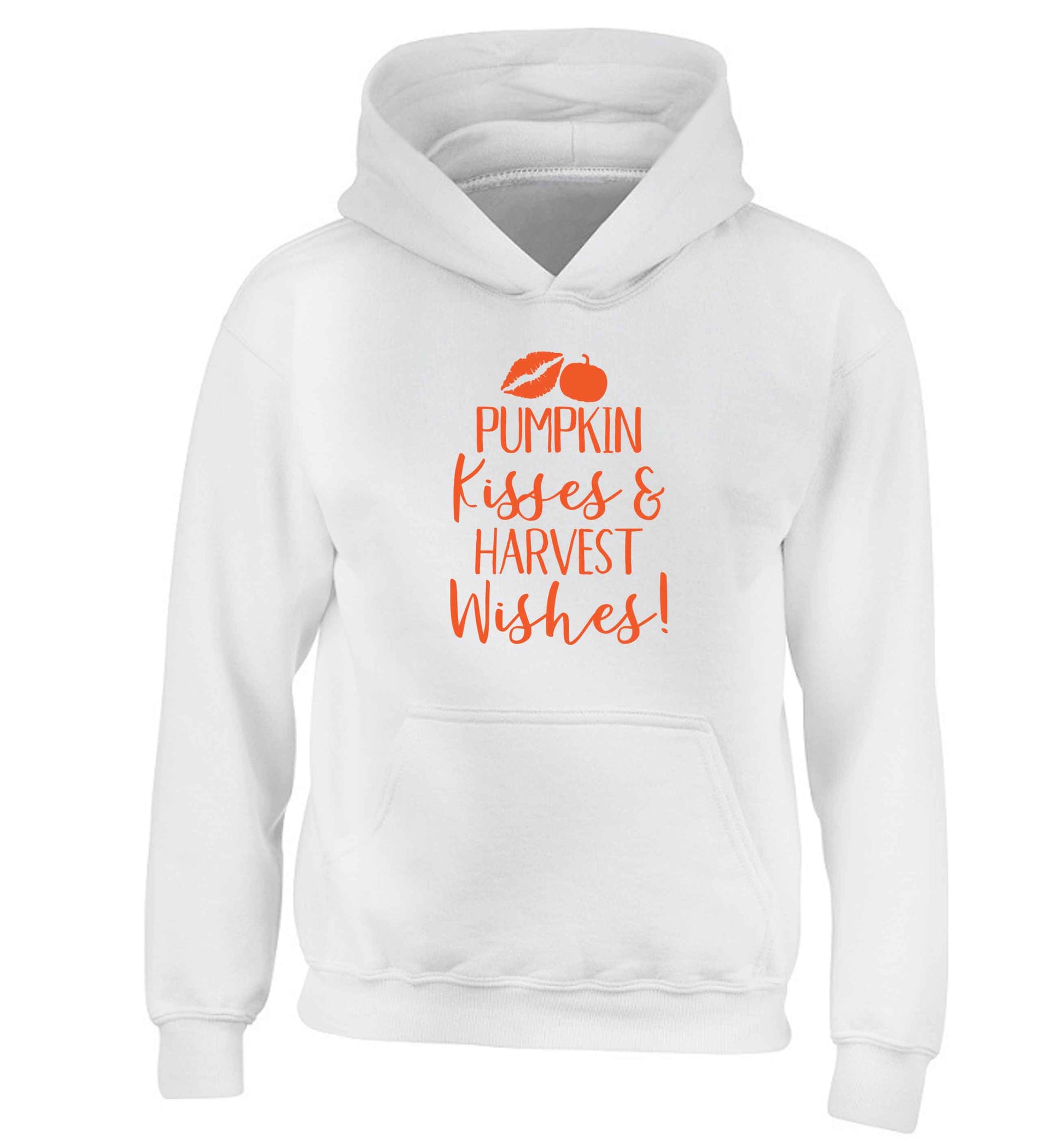 Pumpkin Kisses Harvest children's white hoodie 12-13 Years