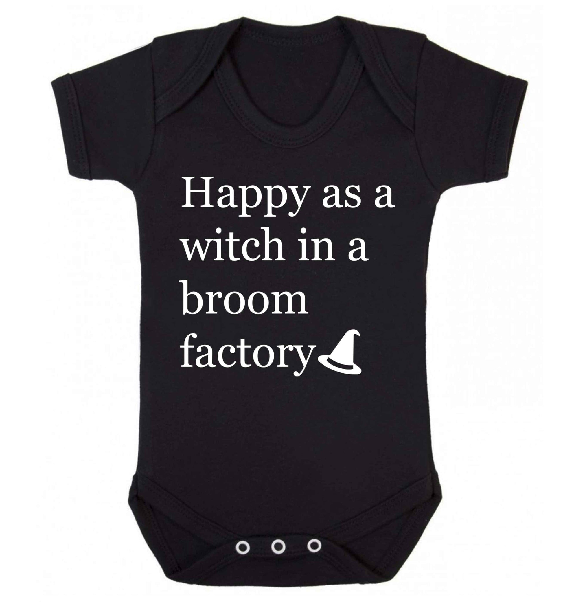 Happy as a witch in a broom factory Baby Vest black 18-24 months