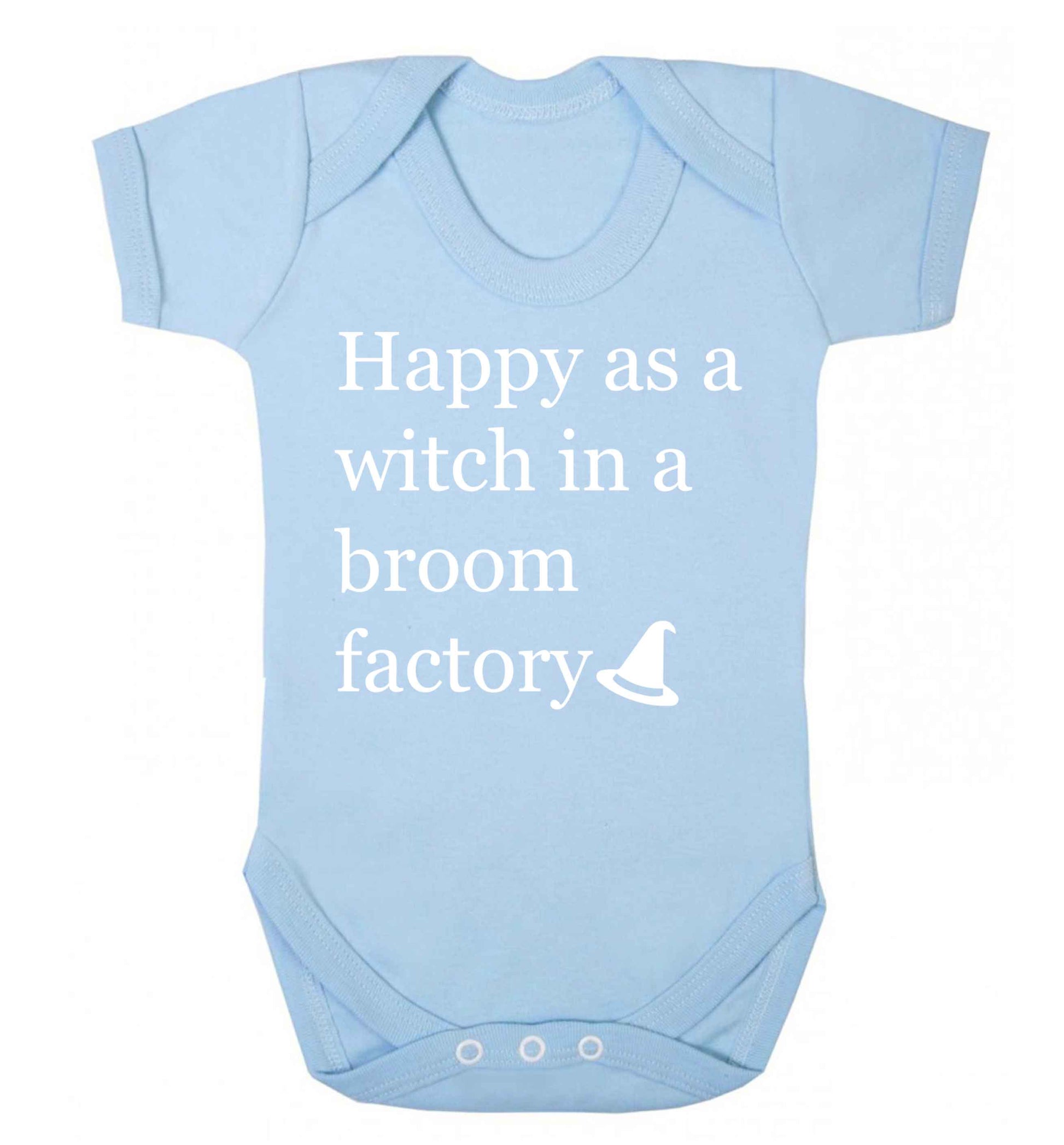 Happy as a witch in a broom factory Baby Vest pale blue 18-24 months