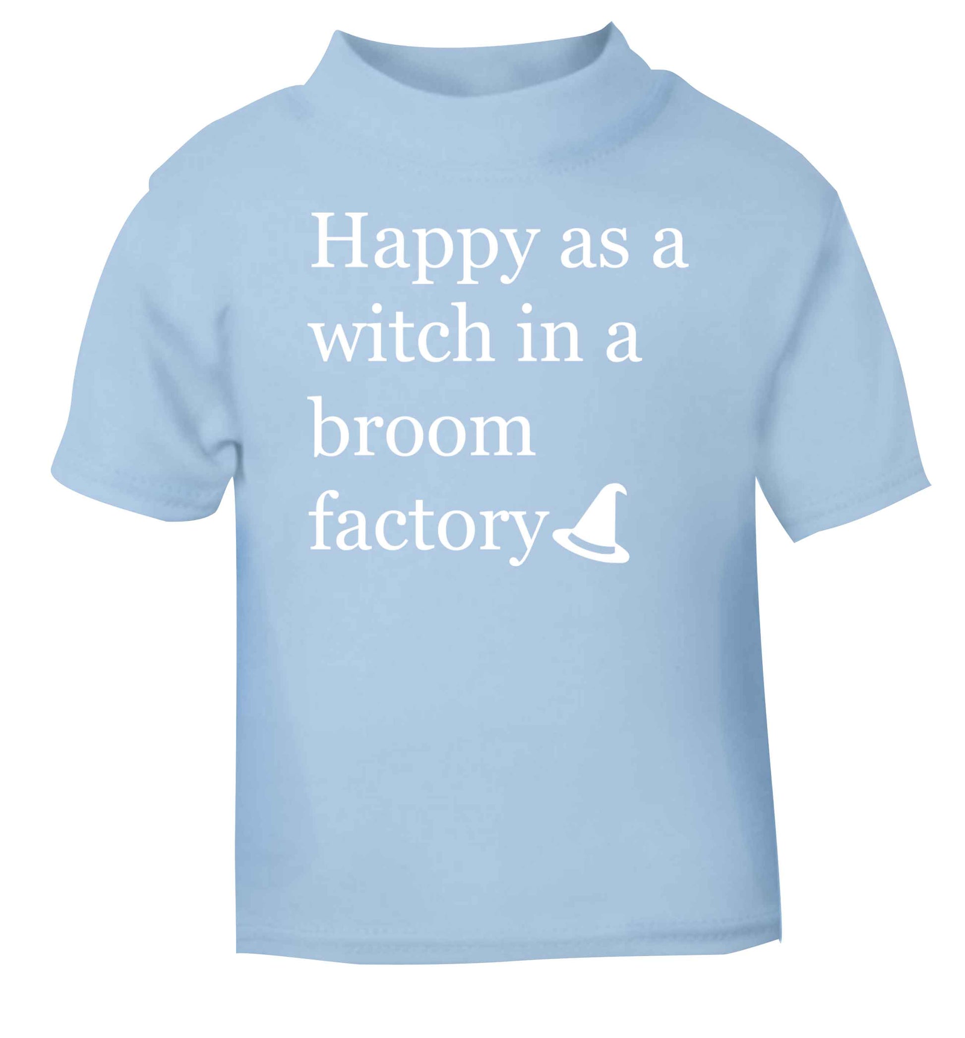 Happy as a witch in a broom factory light blue baby toddler Tshirt 2 Years