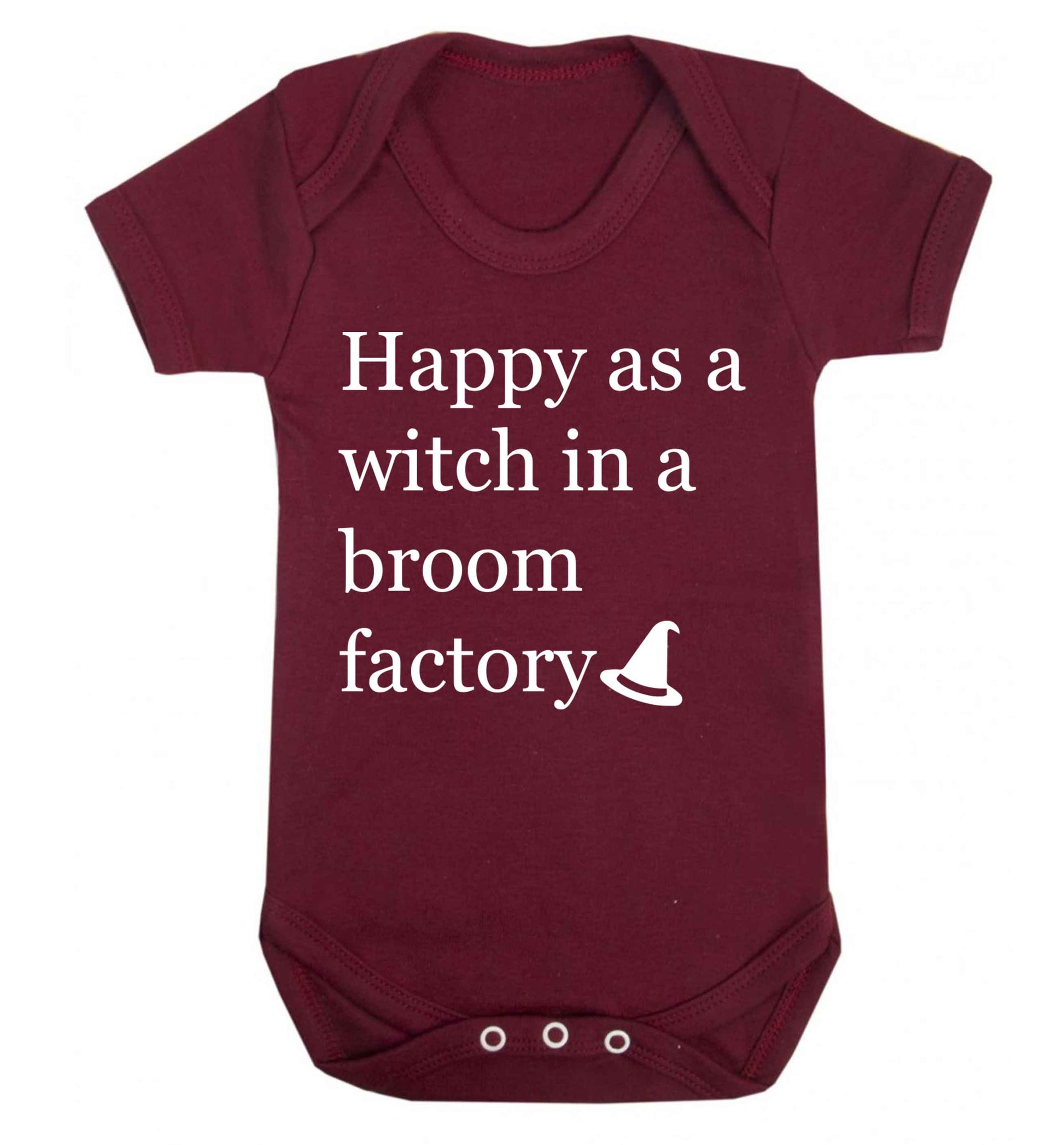 Happy as a witch in a broom factory Baby Vest maroon 18-24 months