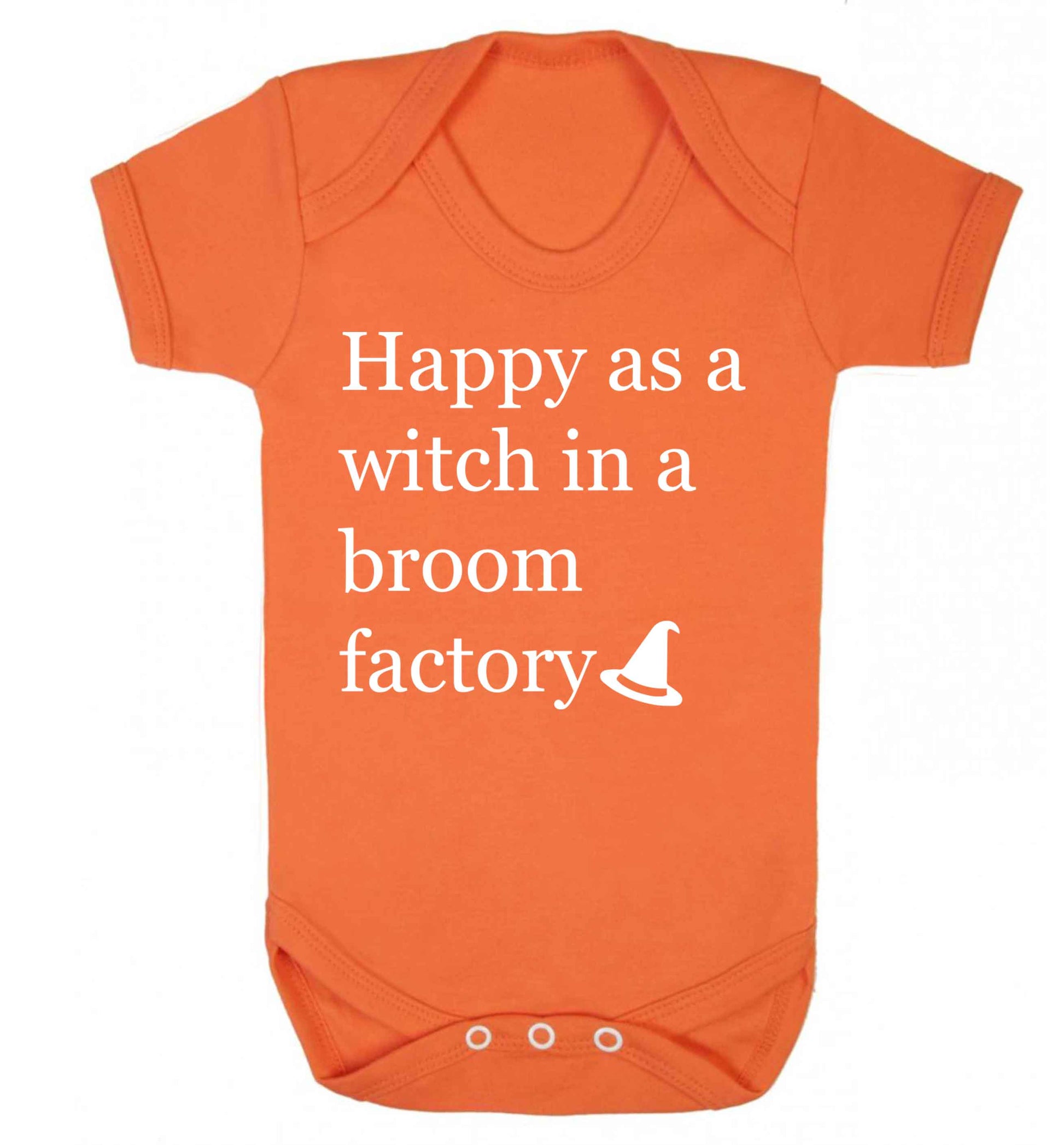 Happy as a witch in a broom factory Baby Vest orange 18-24 months