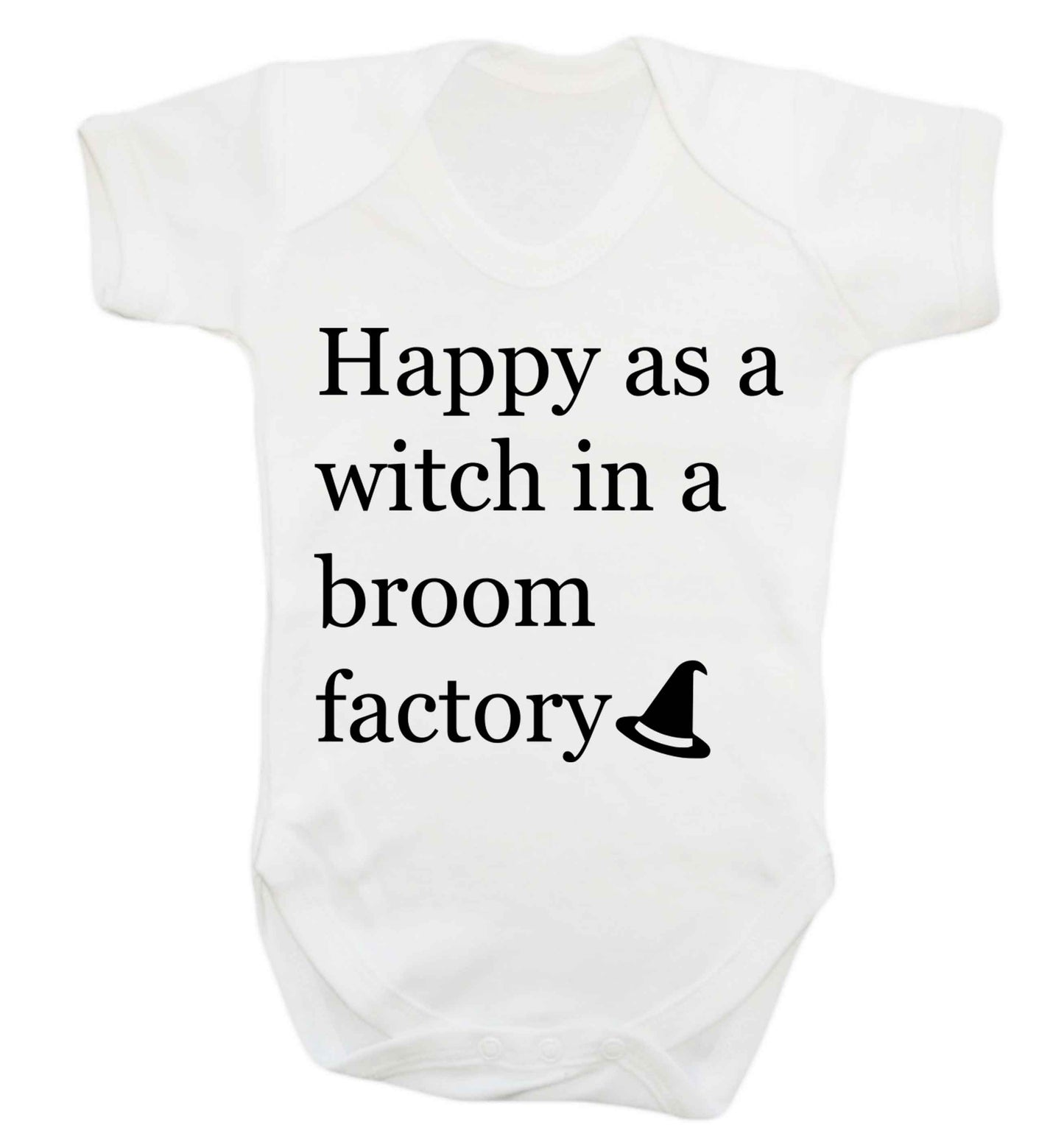 Happy as a witch in a broom factory Baby Vest white 18-24 months