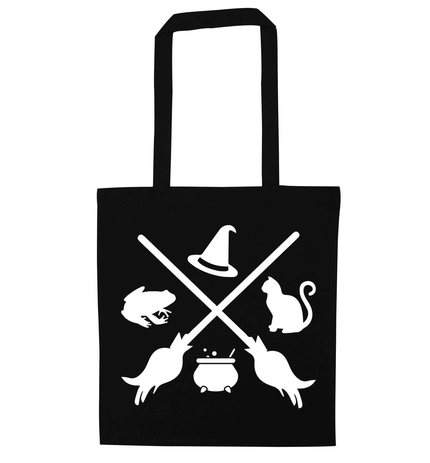Witch symbol black tote bag