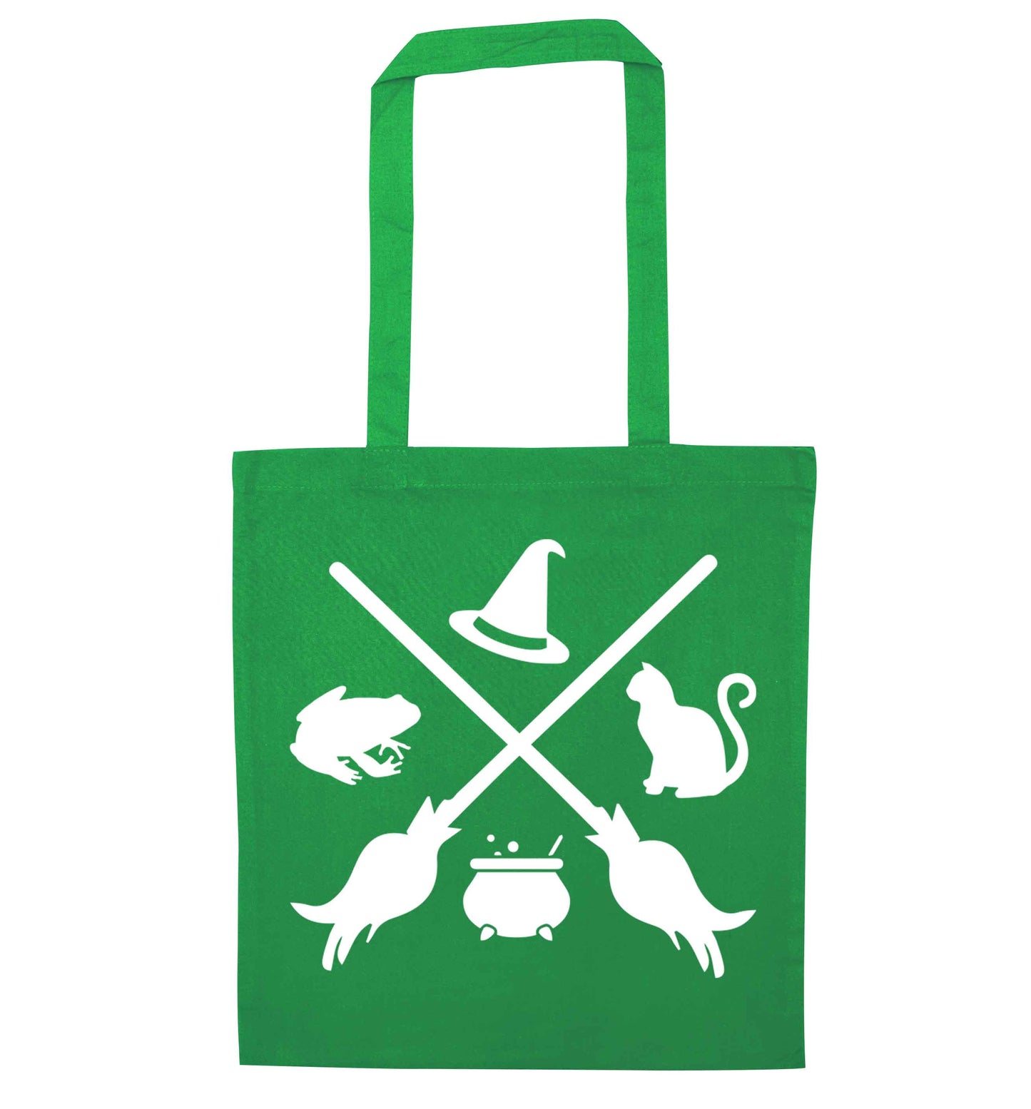 Witch symbol green tote bag