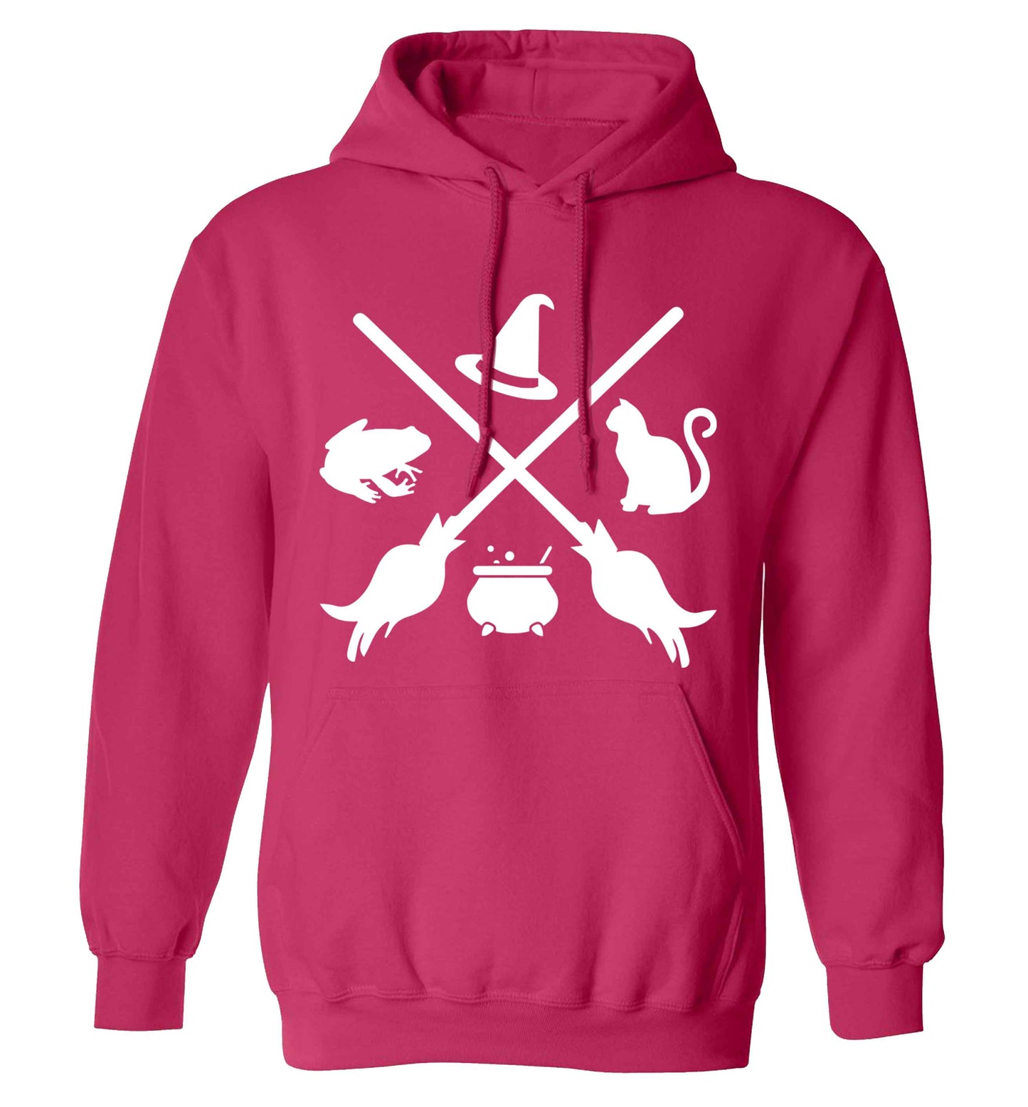 Witch symbol adults unisex pink hoodie 2XL