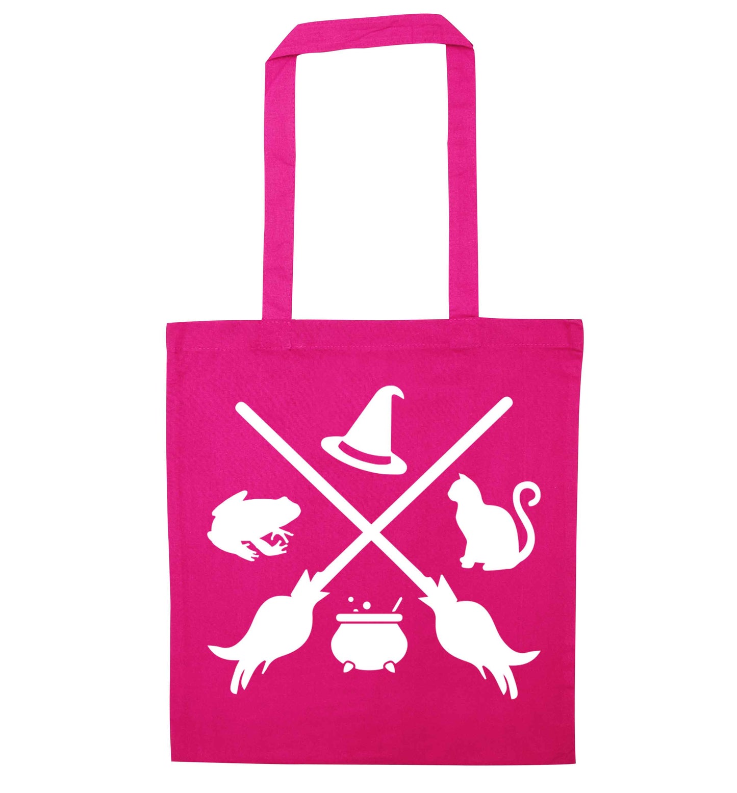 Witch symbol pink tote bag