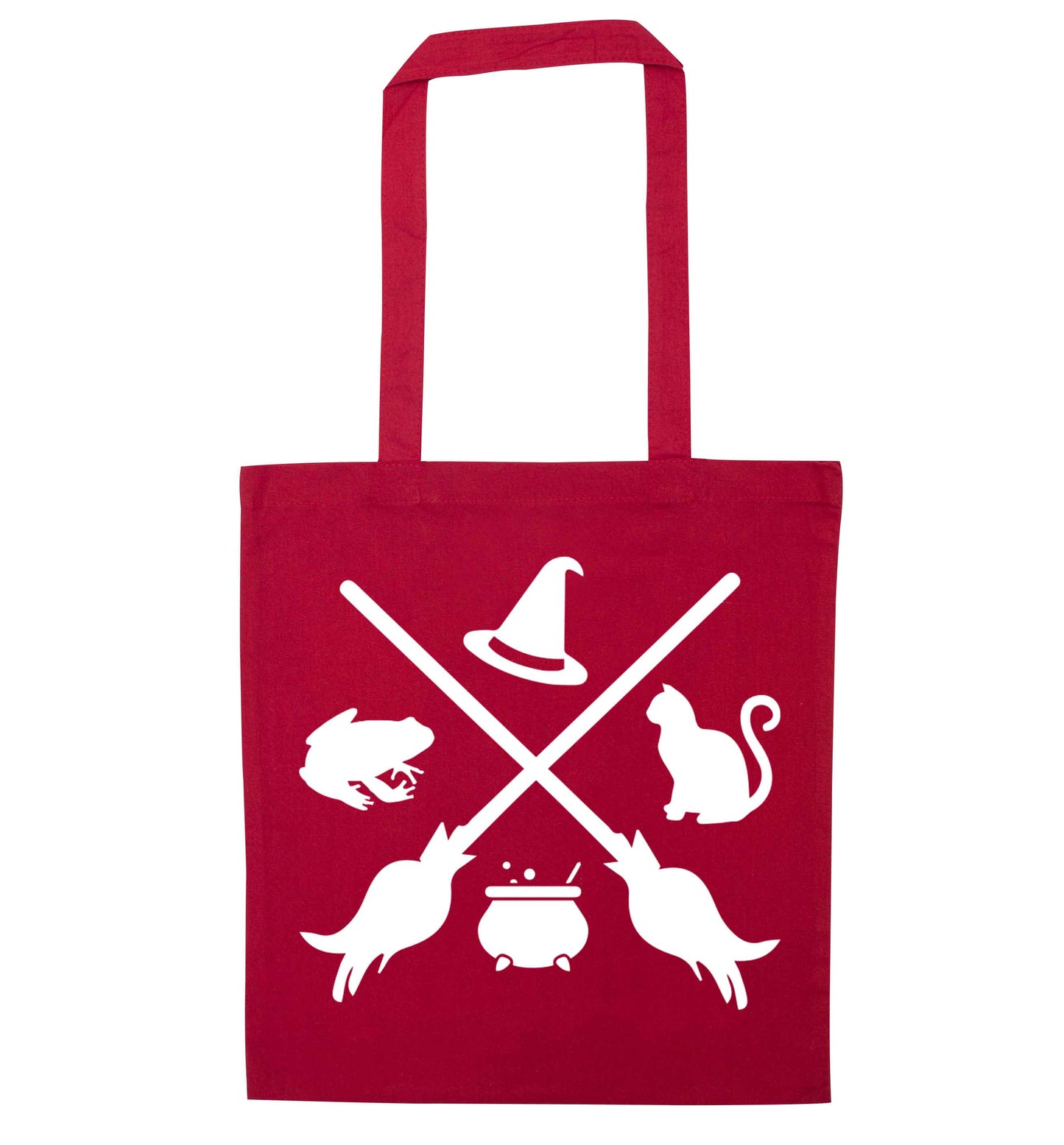 Witch symbol red tote bag