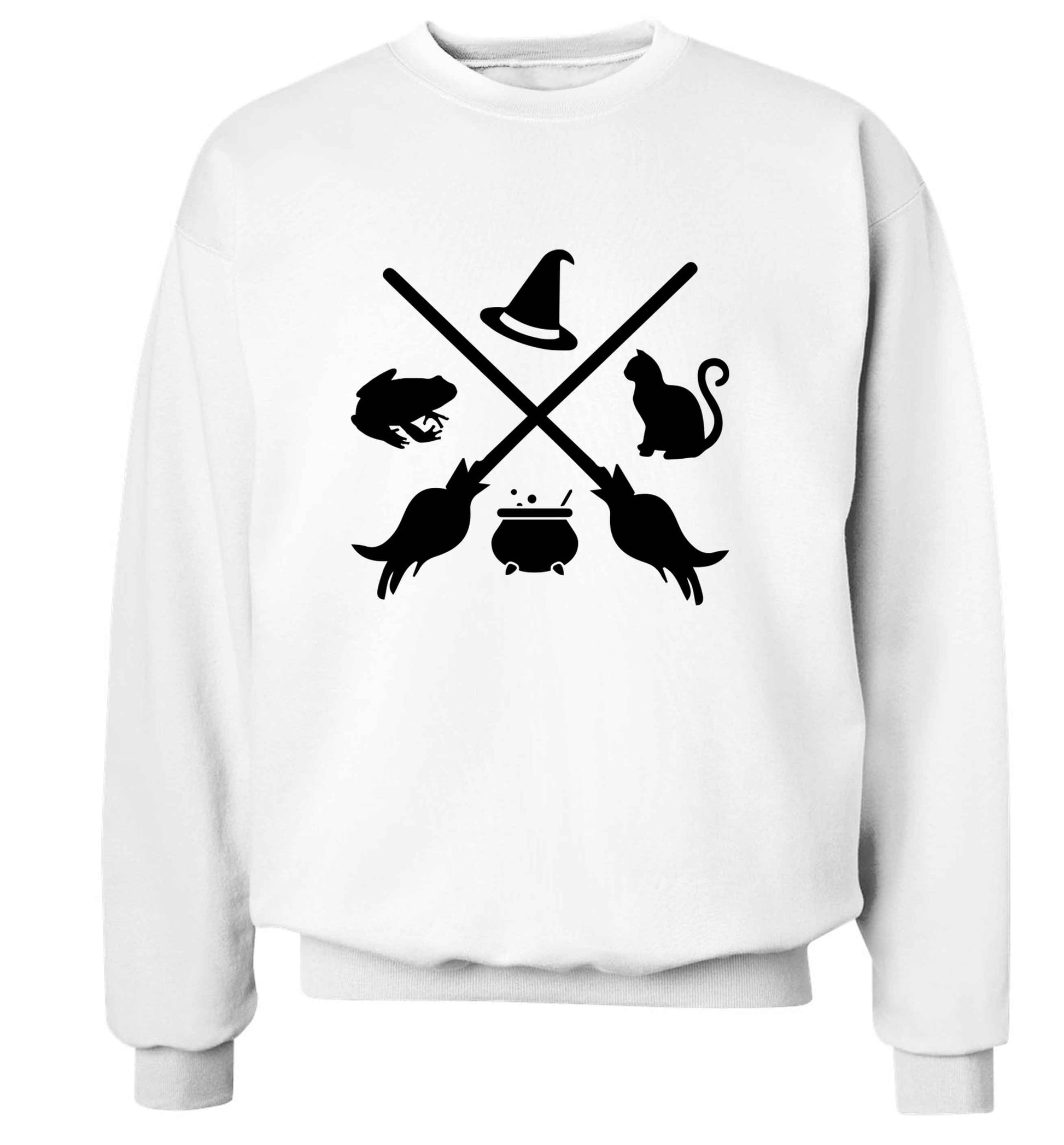 Witch symbol adult's unisex white sweater 2XL
