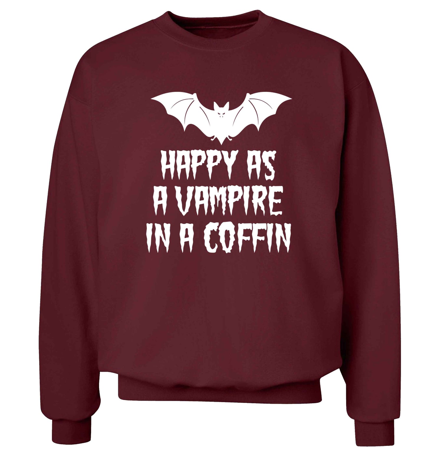Happy as a vampire in a coffin Adult's unisex maroon Sweater 2XL