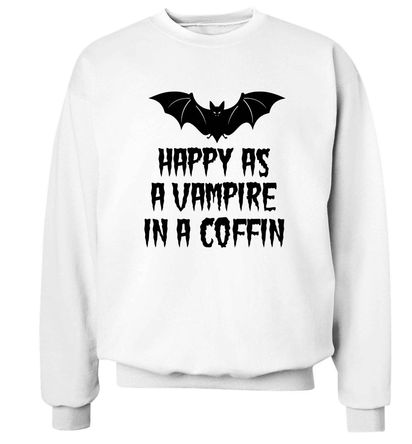 Happy as a vampire in a coffin Adult's unisex white Sweater 2XL