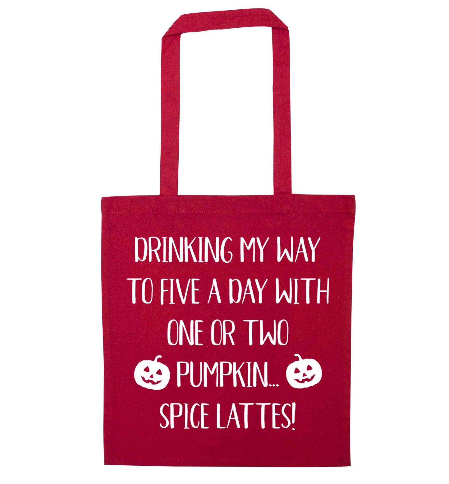 5 a Day Pumpkin Lattes red tote bag