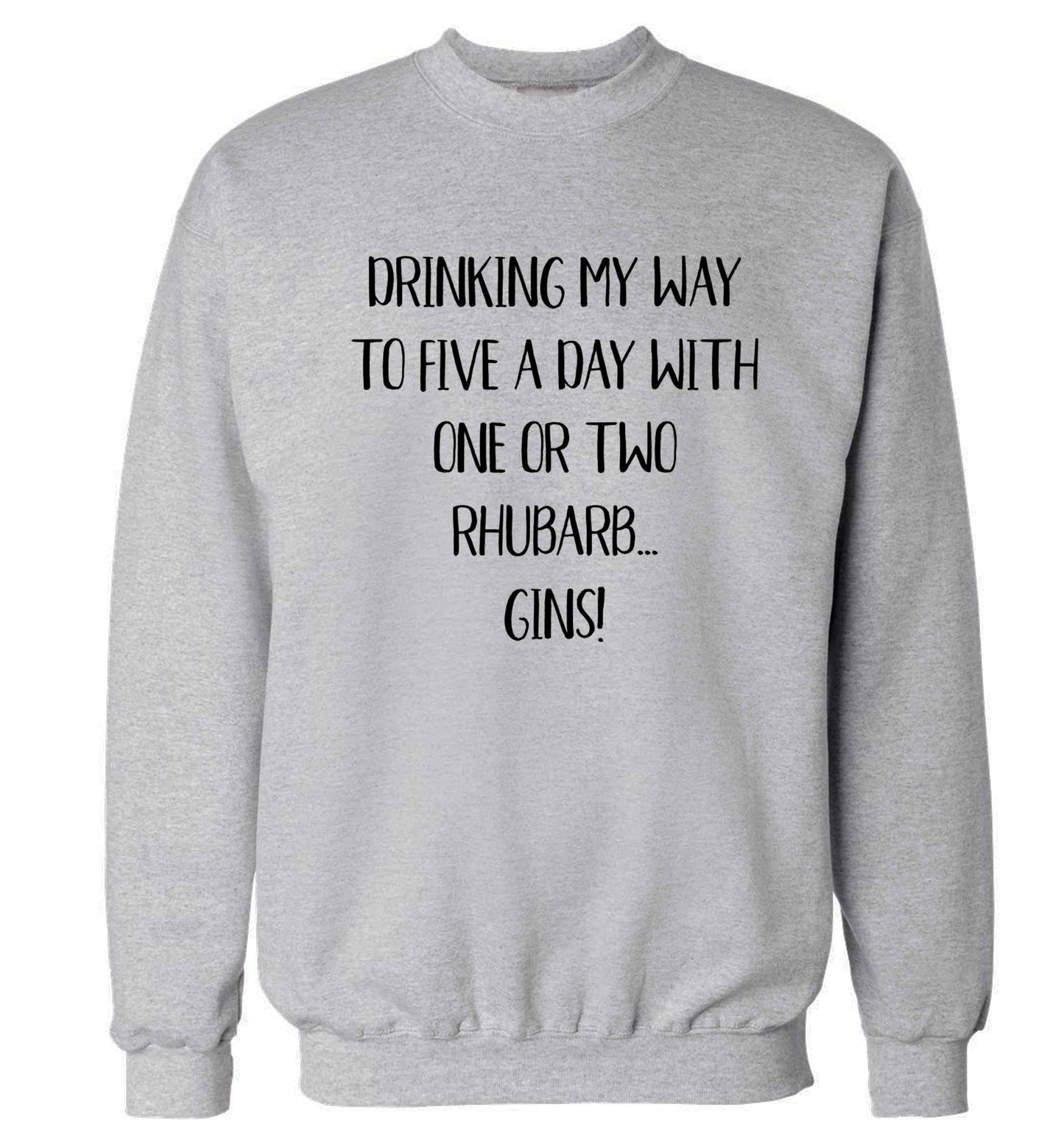 Drinking my way to five a day with one or two rhubarb gins Adult's unisex grey Sweater 2XL
