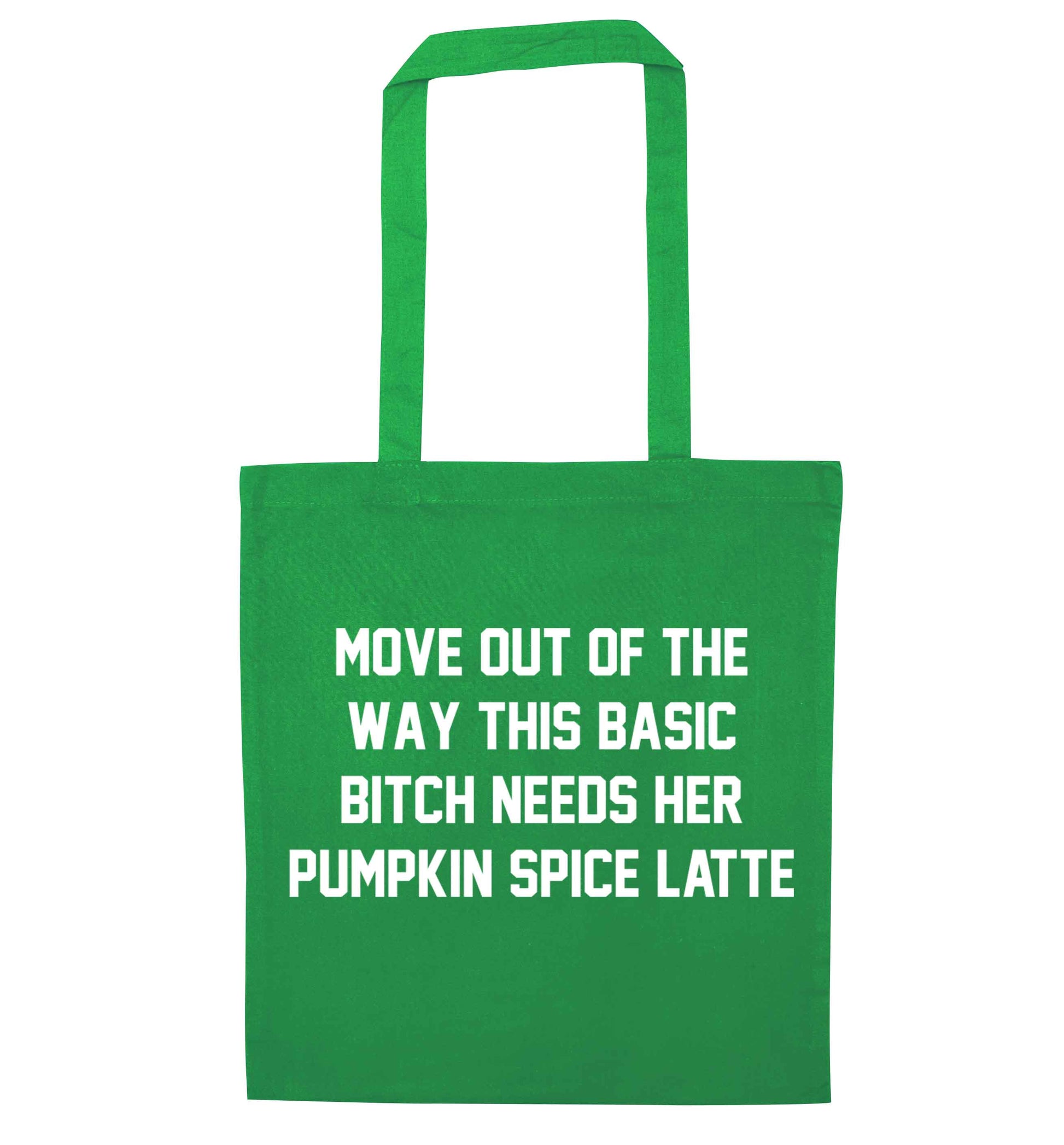 5 a Day Pumpkin Lattes green tote bag