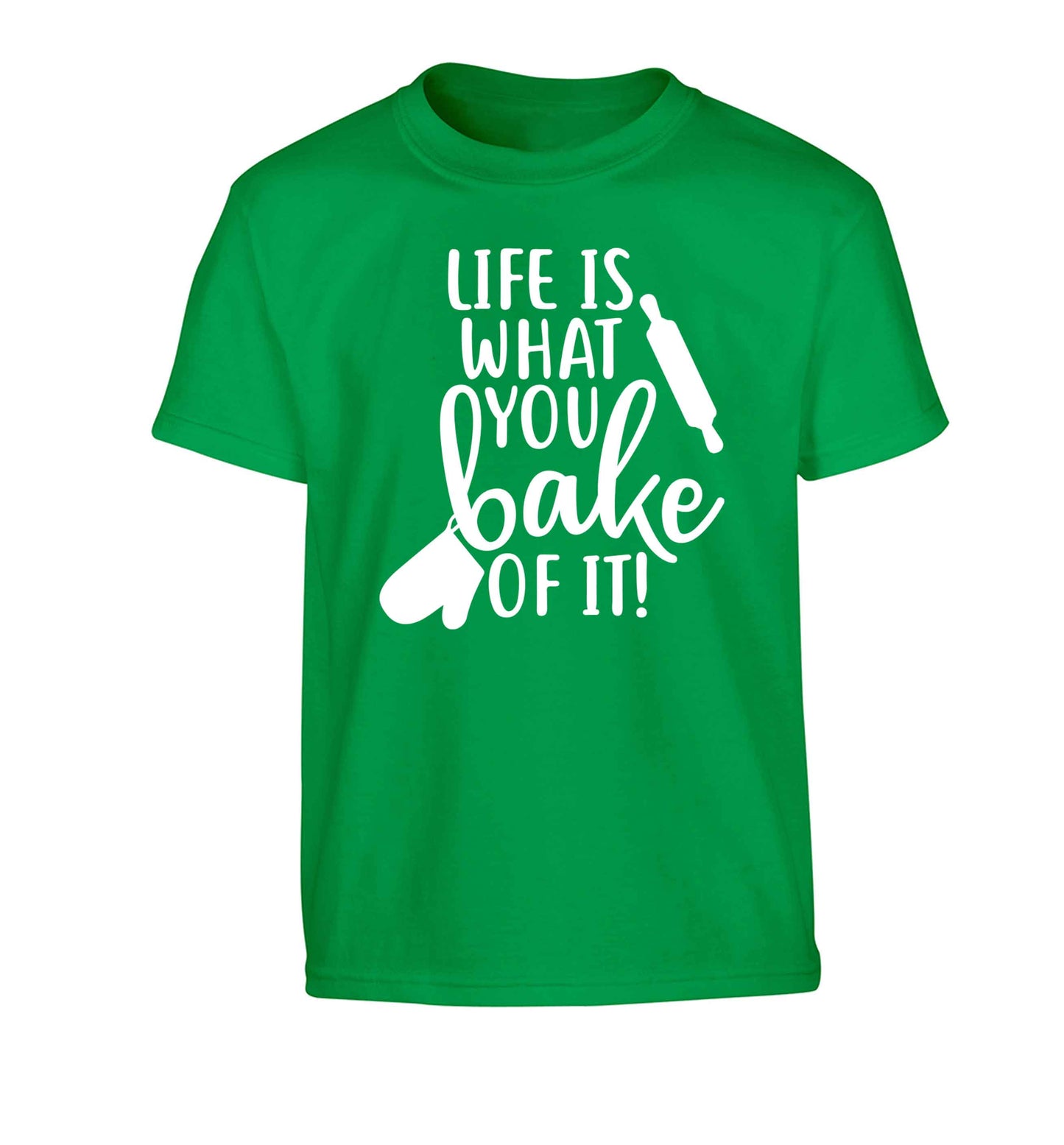 Life is what you bake of it Children's green Tshirt 12-13 Years