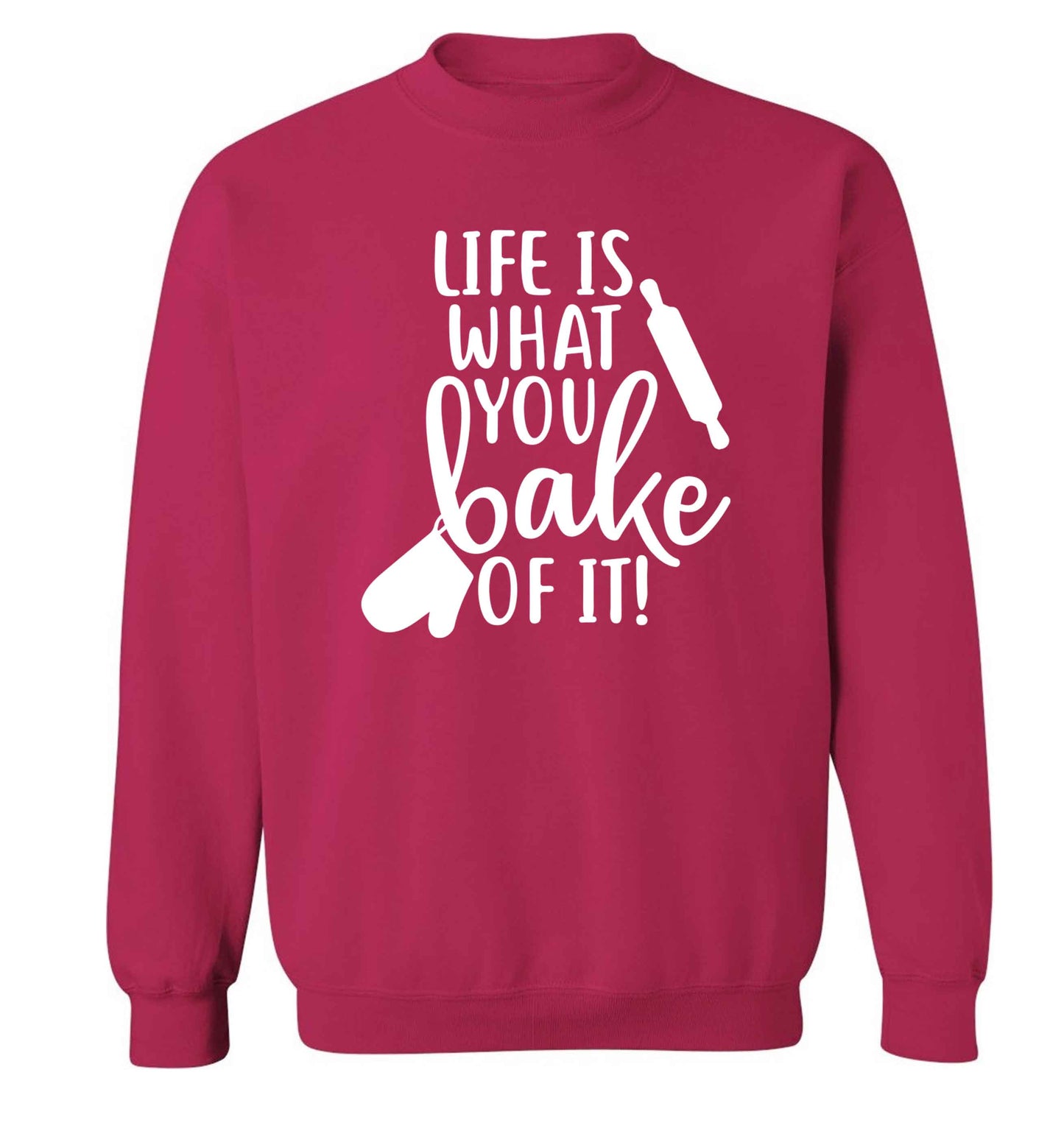 Life is what you bake of it Adult's unisex pink Sweater 2XL