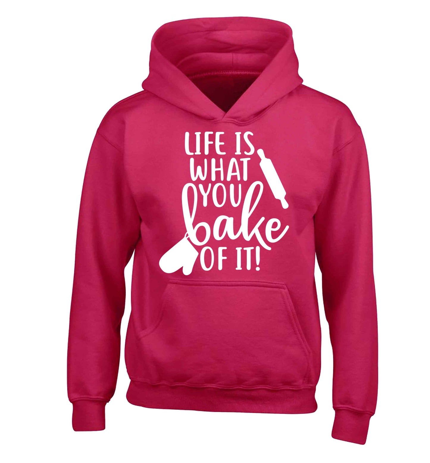 Life is what you bake of it children's pink hoodie 12-13 Years