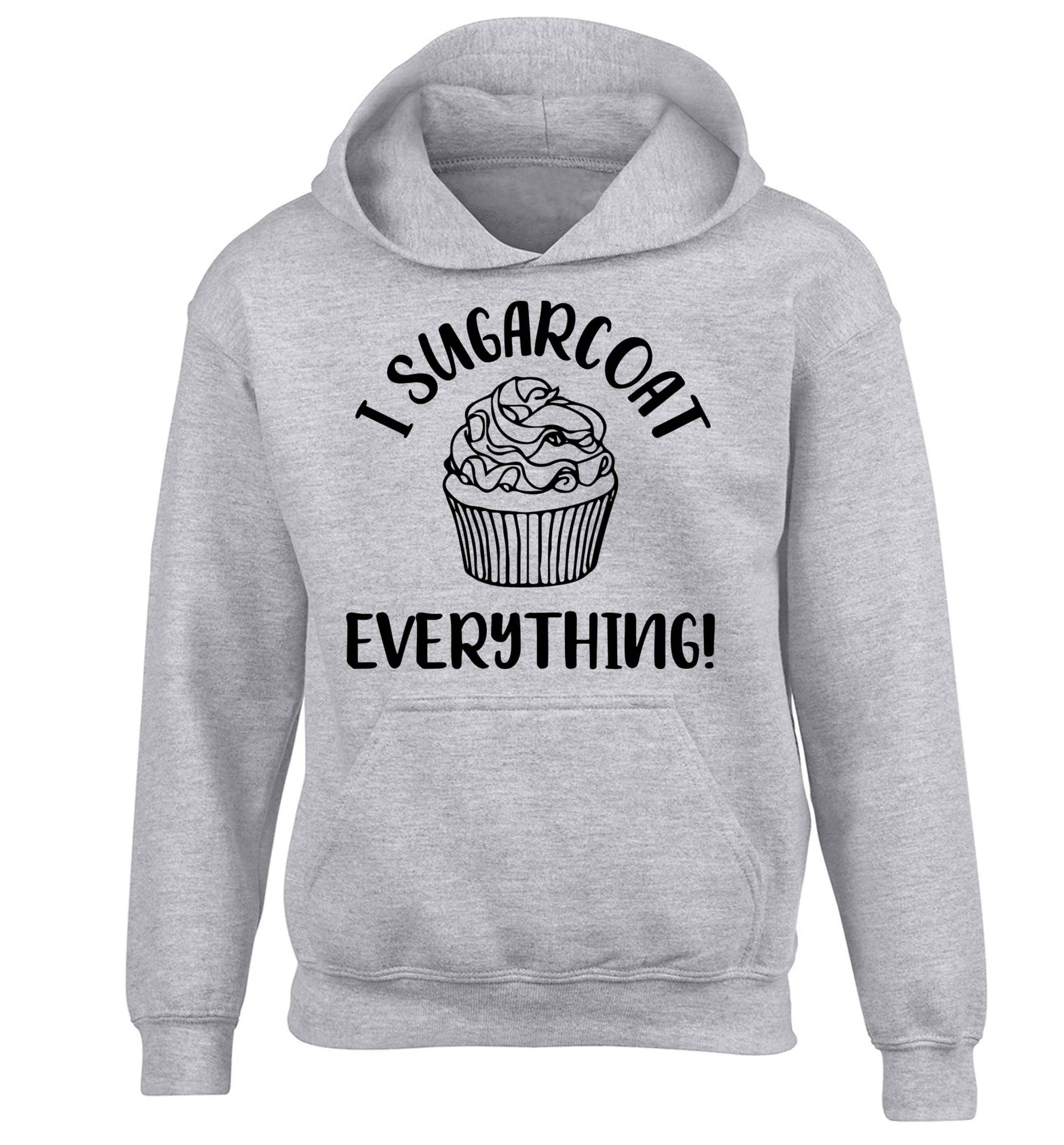 I sugarcoat everything children's grey hoodie 12-13 Years