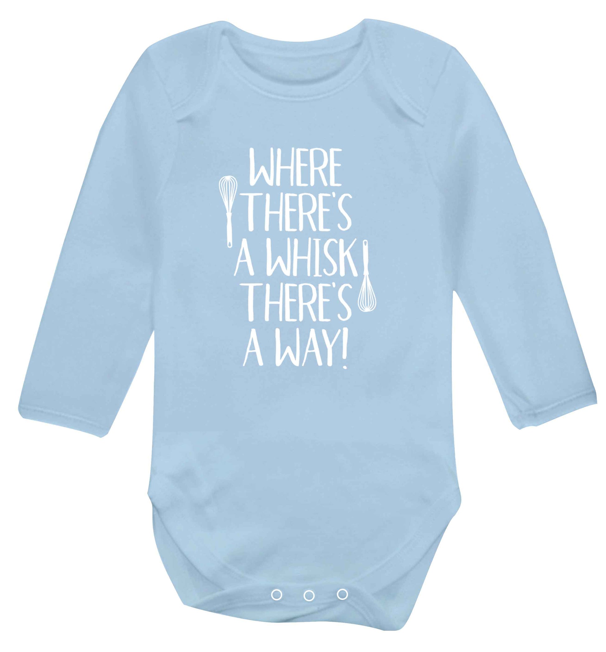 Where there's a whisk there's a way Baby Vest long sleeved pale blue 6-12 months